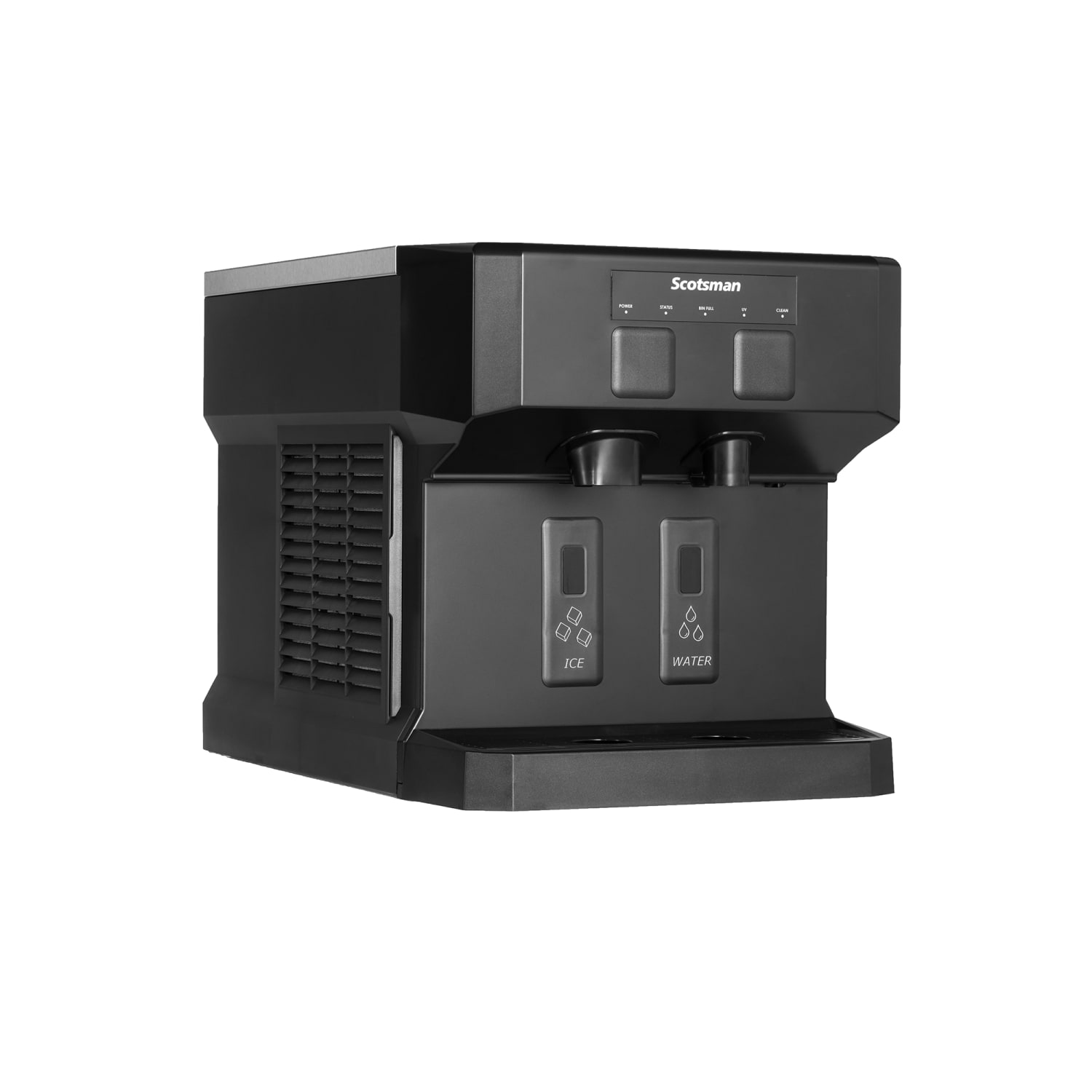 Scotsman HID207AX-1 196 lb Countertop Water & Nugget Ice Dispenser for Commercial Ice Machines w/ Filter - 7 lb Storage, Touch-Free Dispensing, 115v, Stainless Steel