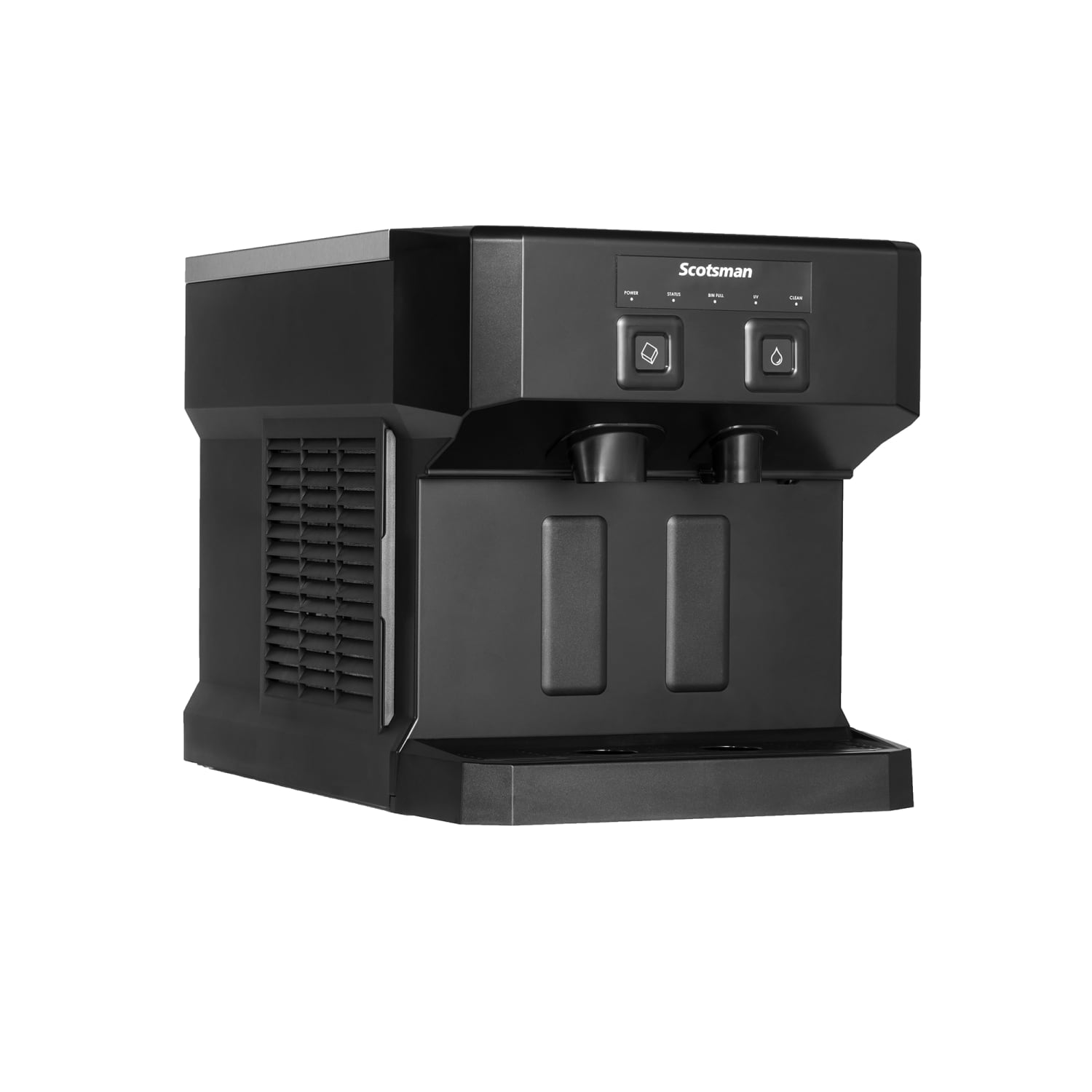 Scotsman HID207ABX-1 196 lb Countertop Water & Nugget Ice Dispenser for Commercial Ice Machines w/ Filter - 7 lb Storage, Cup Fill, Push-Button, Stainless Steel, 115 V