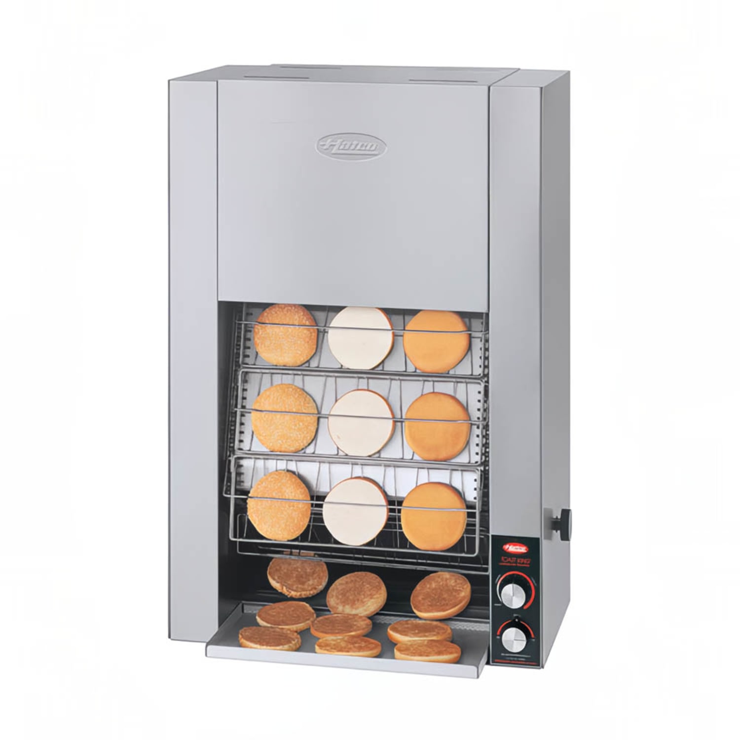 Hatco TK-155B 240 Vertical Toaster - 1500 Slices/hr w/ 1 1/4 Product Opening, 240v/1ph, 1500 Buns/Hour, Stainless Steel