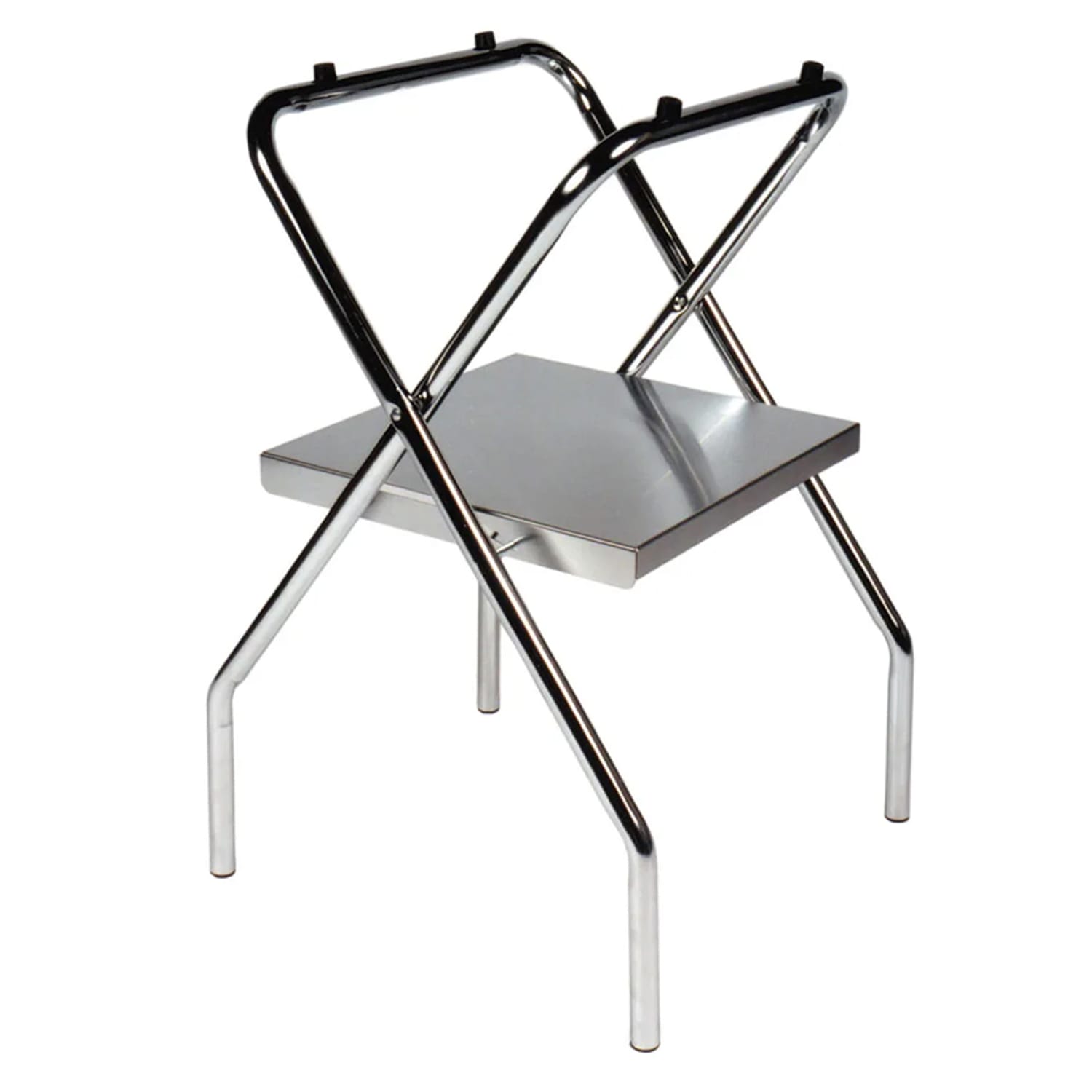 CSL 1054S-C 30 1/2H Folding Tray Stand w/ Shelf - 20 x 15 Top, Steel Frame w/ Zinc Finish, Stainless Steel