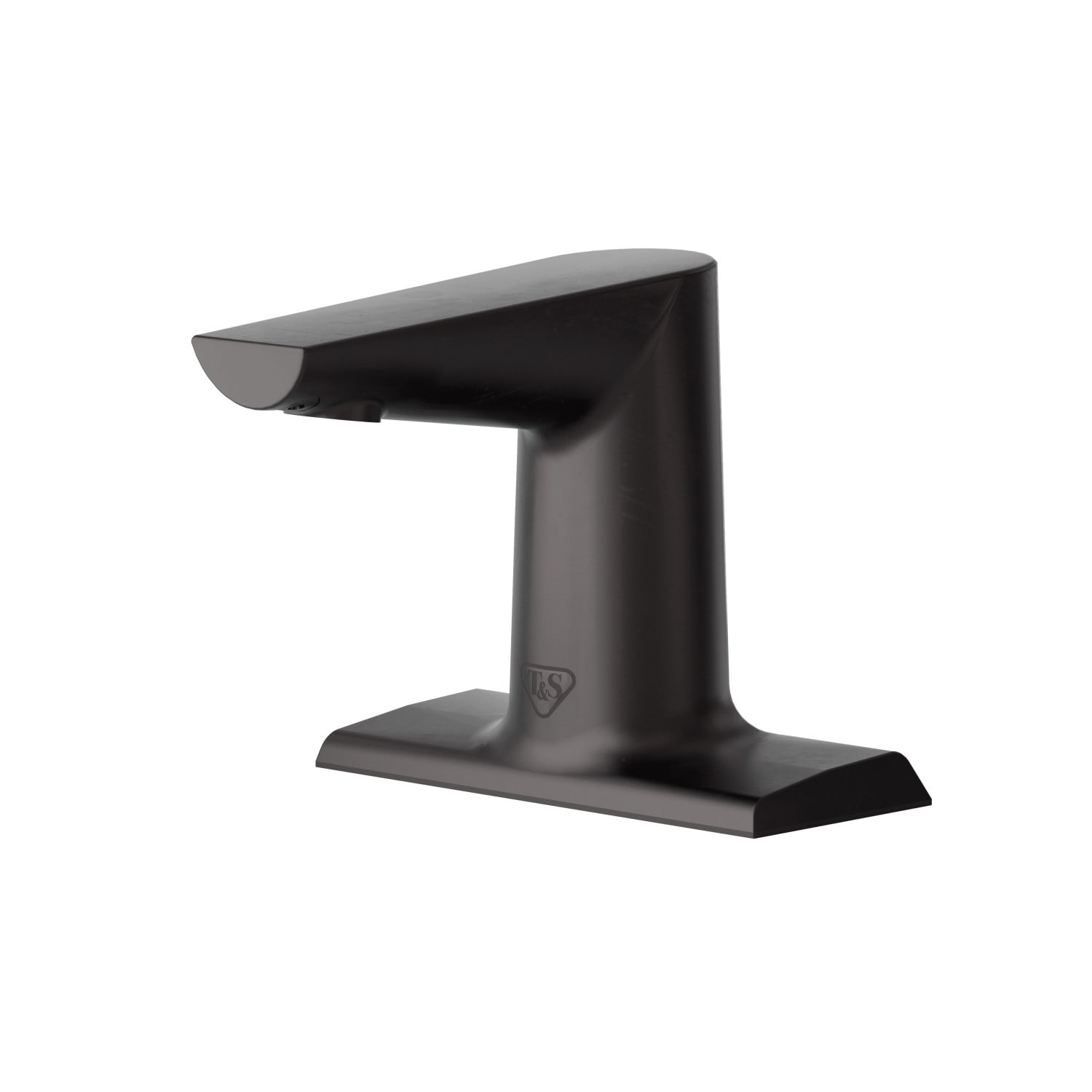 T&S ECW-3153-MB WaveCrest Deck Mount Electronic Faucet - 4 Centerset, Fixed Spout, Battery Operated, Matte Black, 6"" x 5 /8"" x 5 1/4""