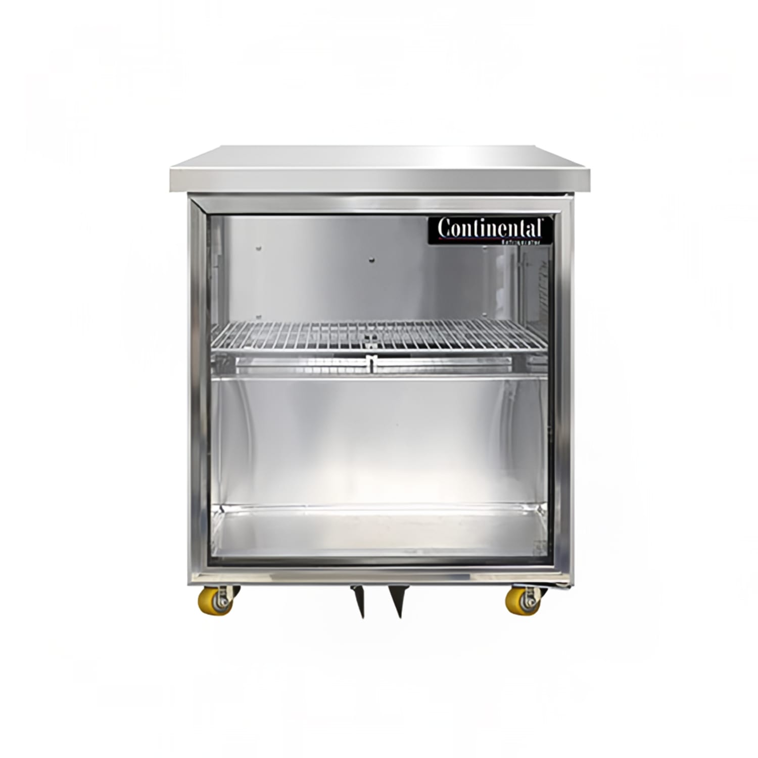 Continental SW27NGD-U 27 W Undercounter Refrigerator w/ 1 Glass Door, 115v, 7.4 cu. ft, Silver