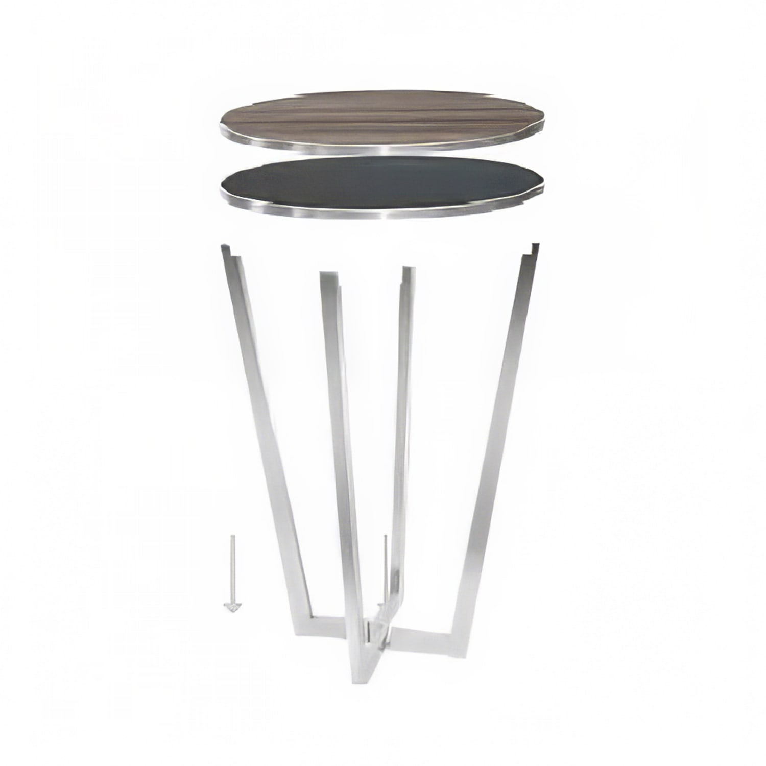 Eastern Tabletop C701GGBKS 30 Round Bar Height Table - HPL Reversible Black/Gray Top, Stainless Steel Base