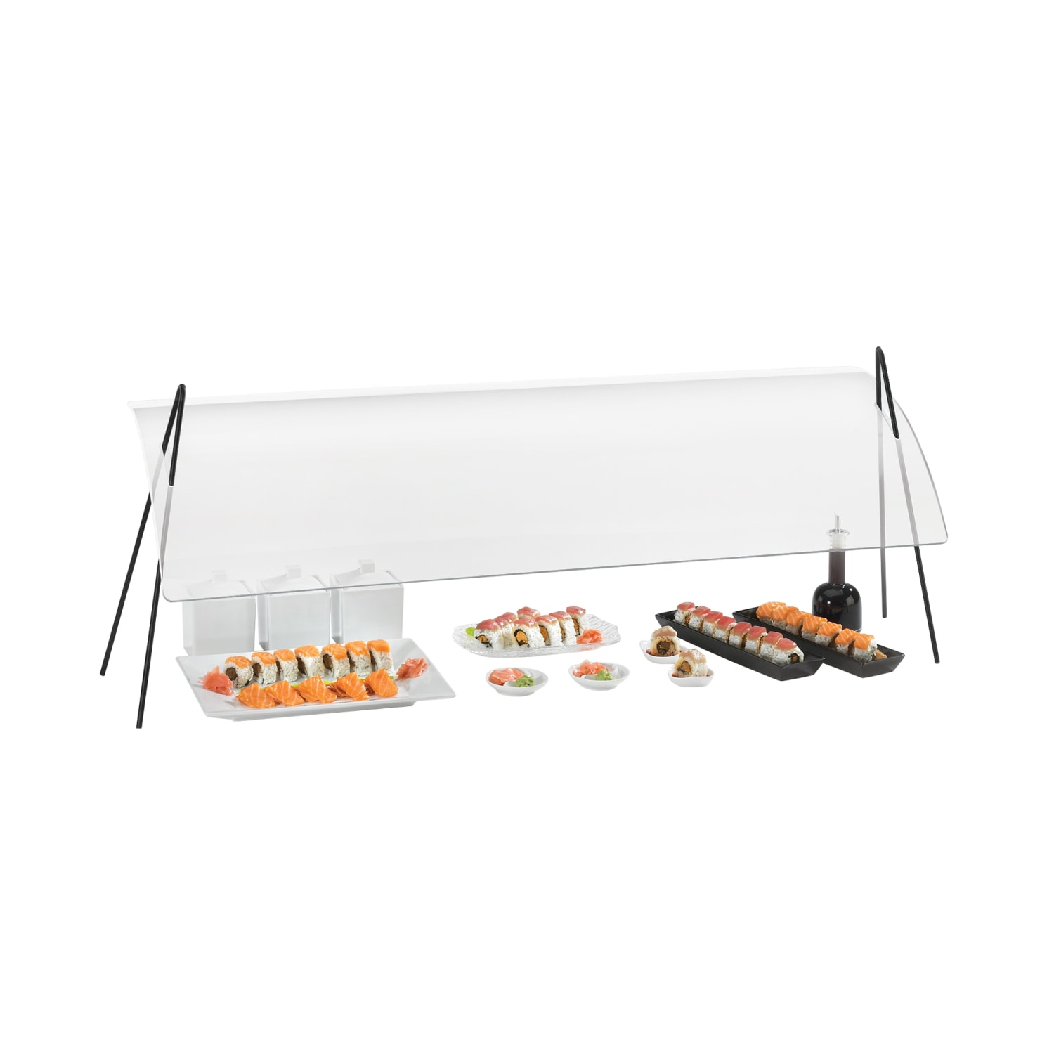 Cal-Mil 1458-30 Essential Rectangular Sneezeguard w/ 2 Wire Leg, 30 x 13 x 14 1/2 H, 30"", Clear