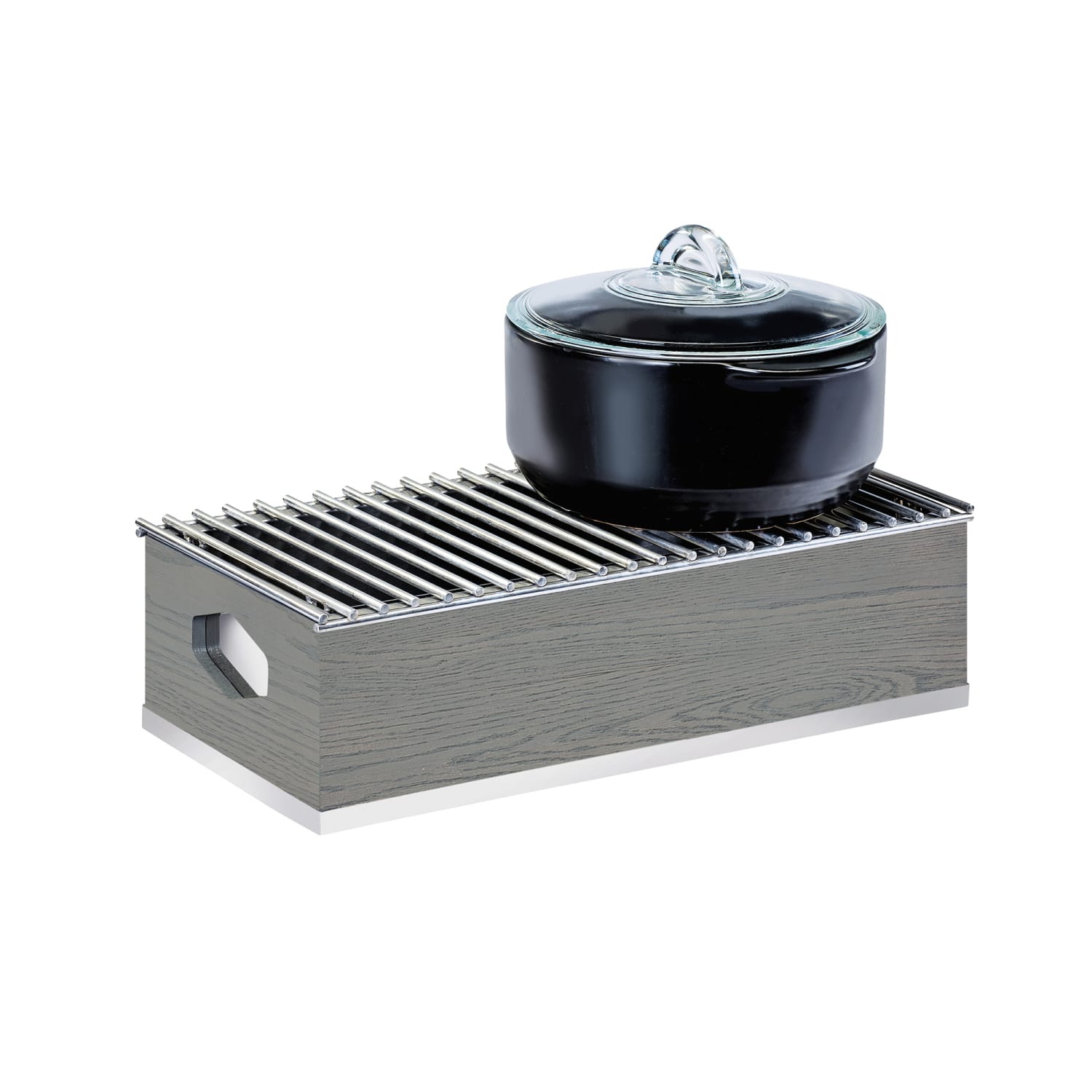 Cal-Mil 3813-83 Rectangular Chafer Alternative, 19 1/2 x 10 x 5 1/2, Gray, Wire Grill and Windguard