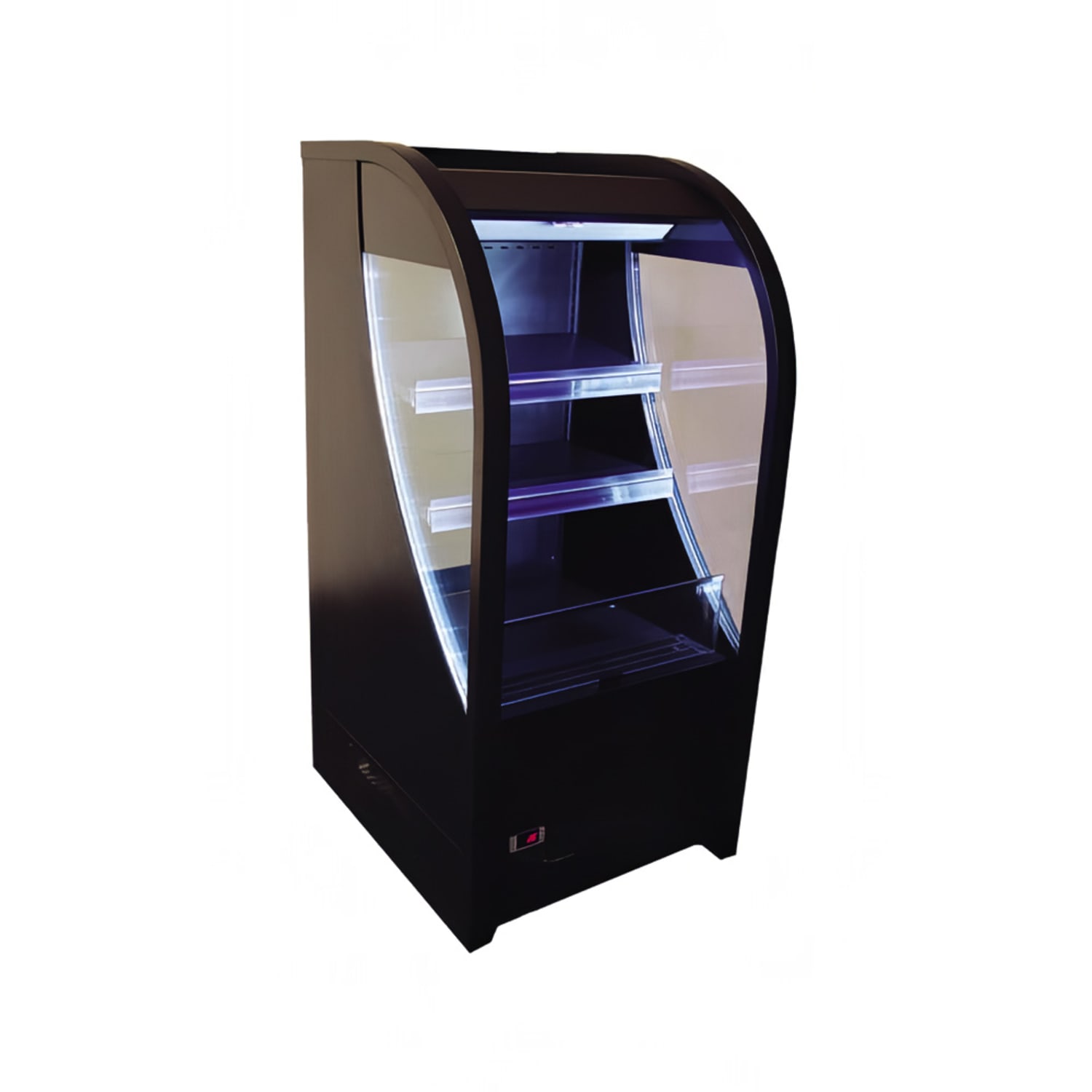 Excellence Industries AC-6HC 25 1/2 Vertical Open Air Cooler w/ 3 Levels, 115v, LED Lighting, Black