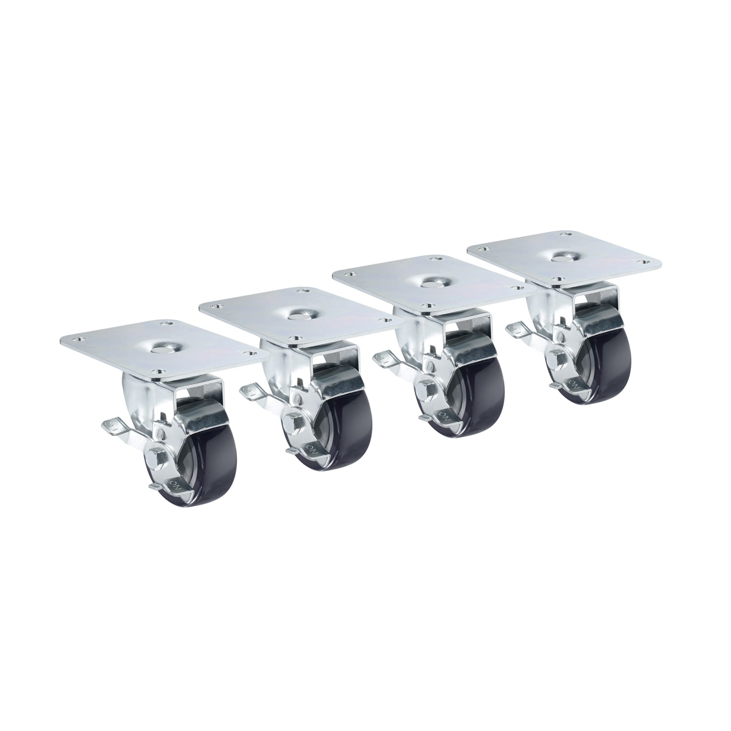 Krowne 28-170S 4 Piece Refrigerator Plate Caster Set w/ 3 Wheels, 4 x 5