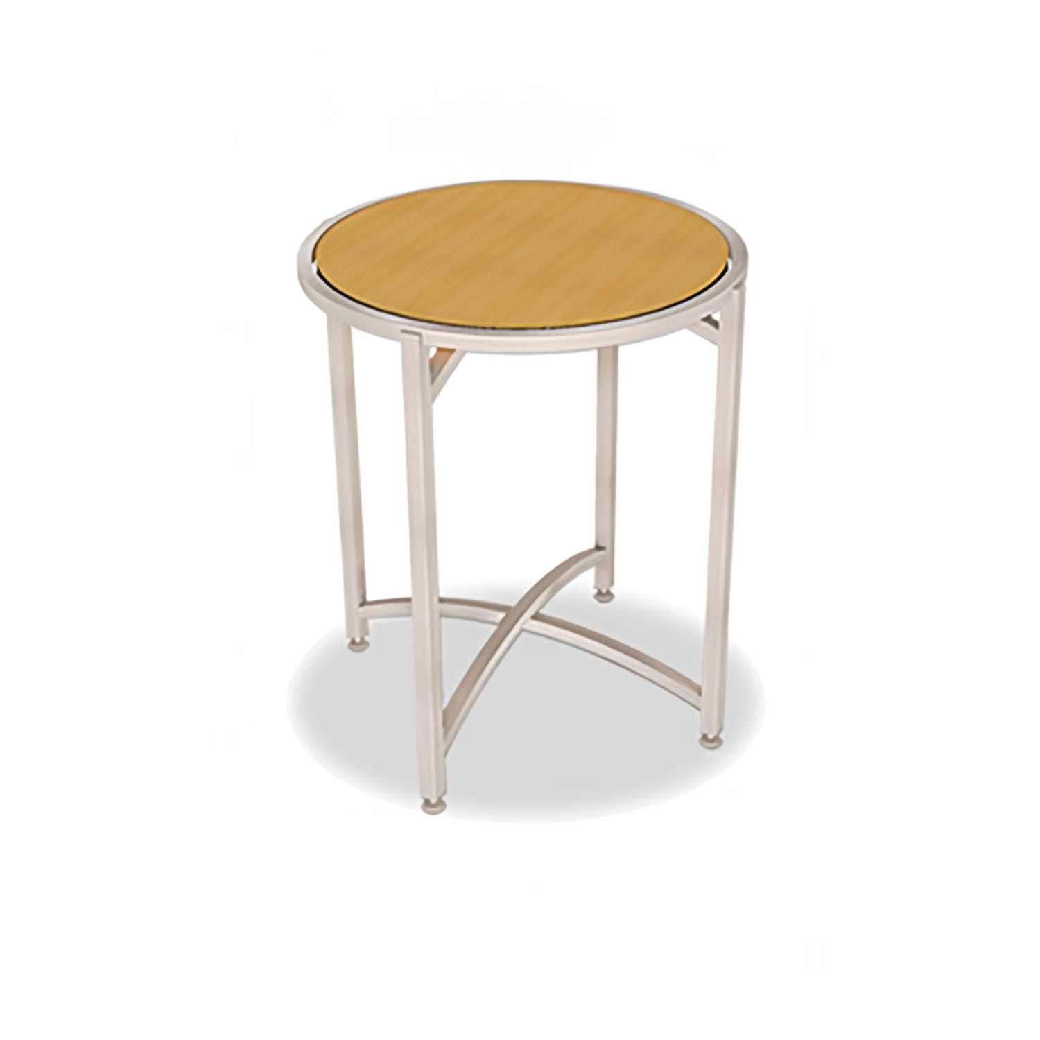 Forbes Industries 7033L-24 30 Round Collapsible Table w/ Laminate Top & Brushed Steel Frame - 24H, Stainless Steel