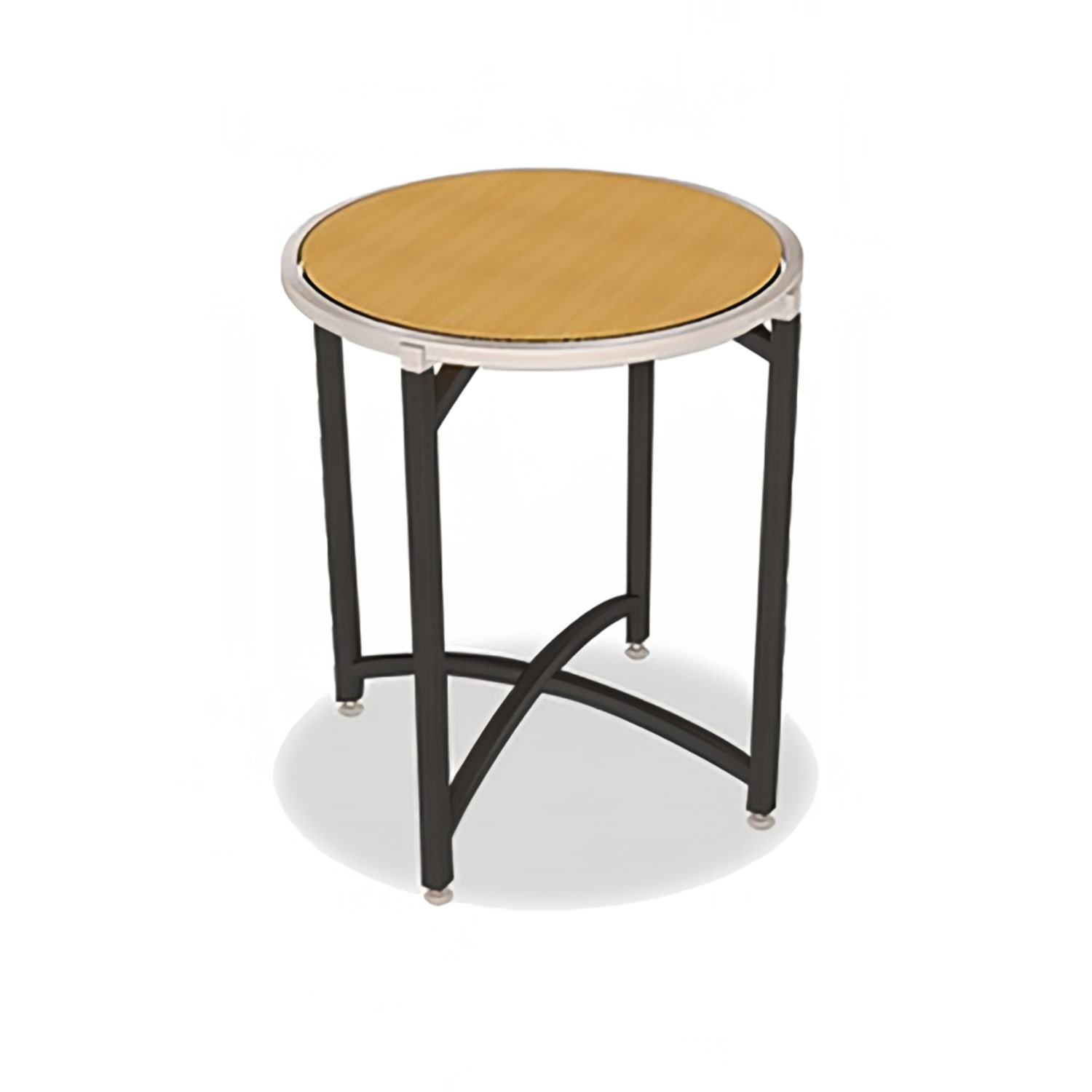Forbes Industries 7034L-30 30 Round Collapsible Side Table w/ Laminate Top & Black Steel Frame, 30H