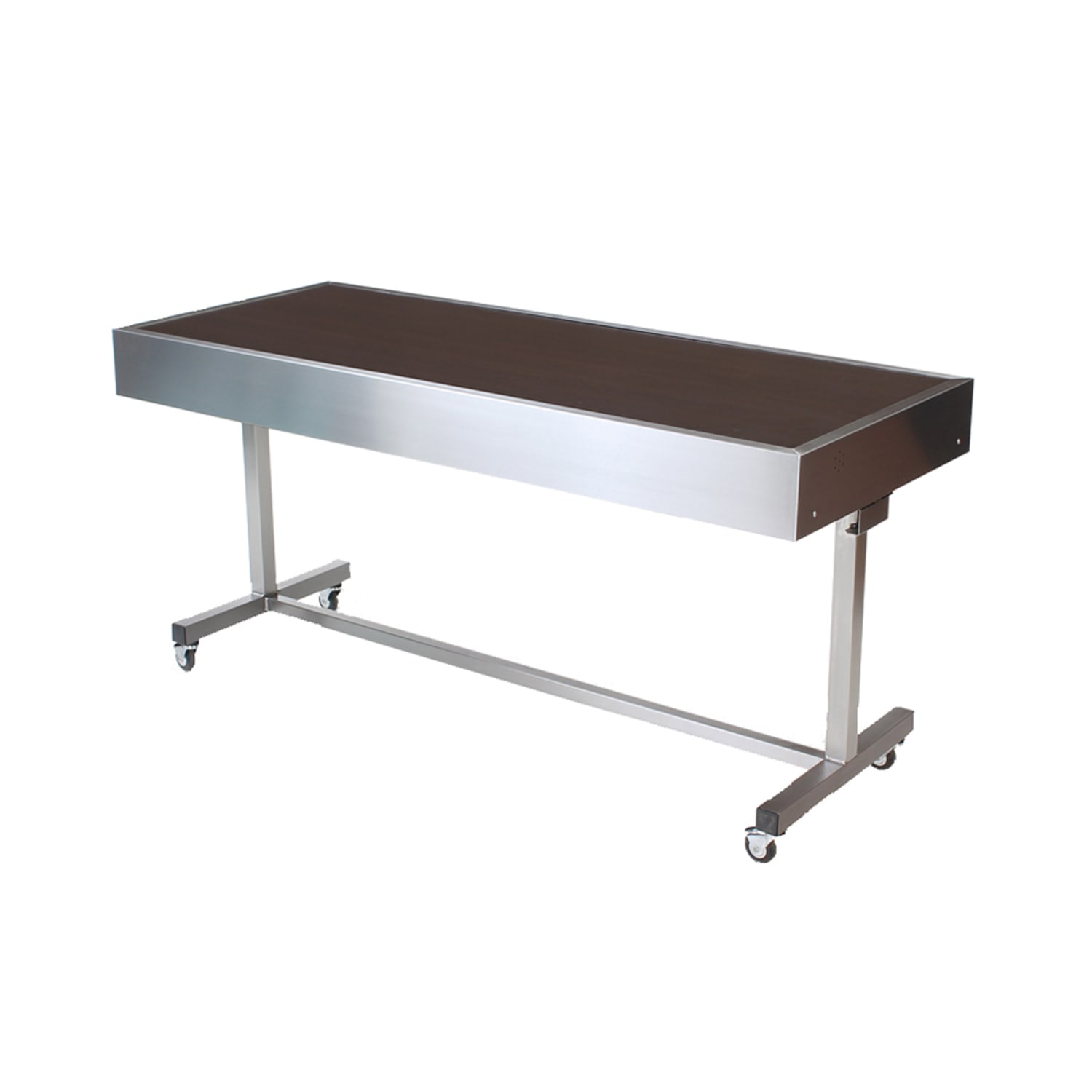 Forbes Industries 5220-6-C2 72 Mobile Induction Table w/ 2 Left & Right Cooking Units - Glass Cook Top, 120v, Stainless Steel