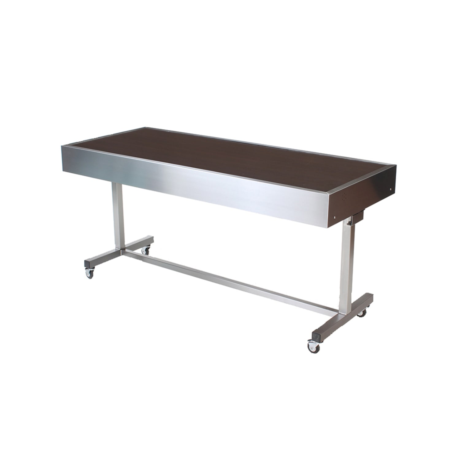 Forbes Industries 5220-6-C1 72 Mobile Induction Table w/ 1 Center Cooking Unit - Glass Cook Top, 120v, Stainless Steel