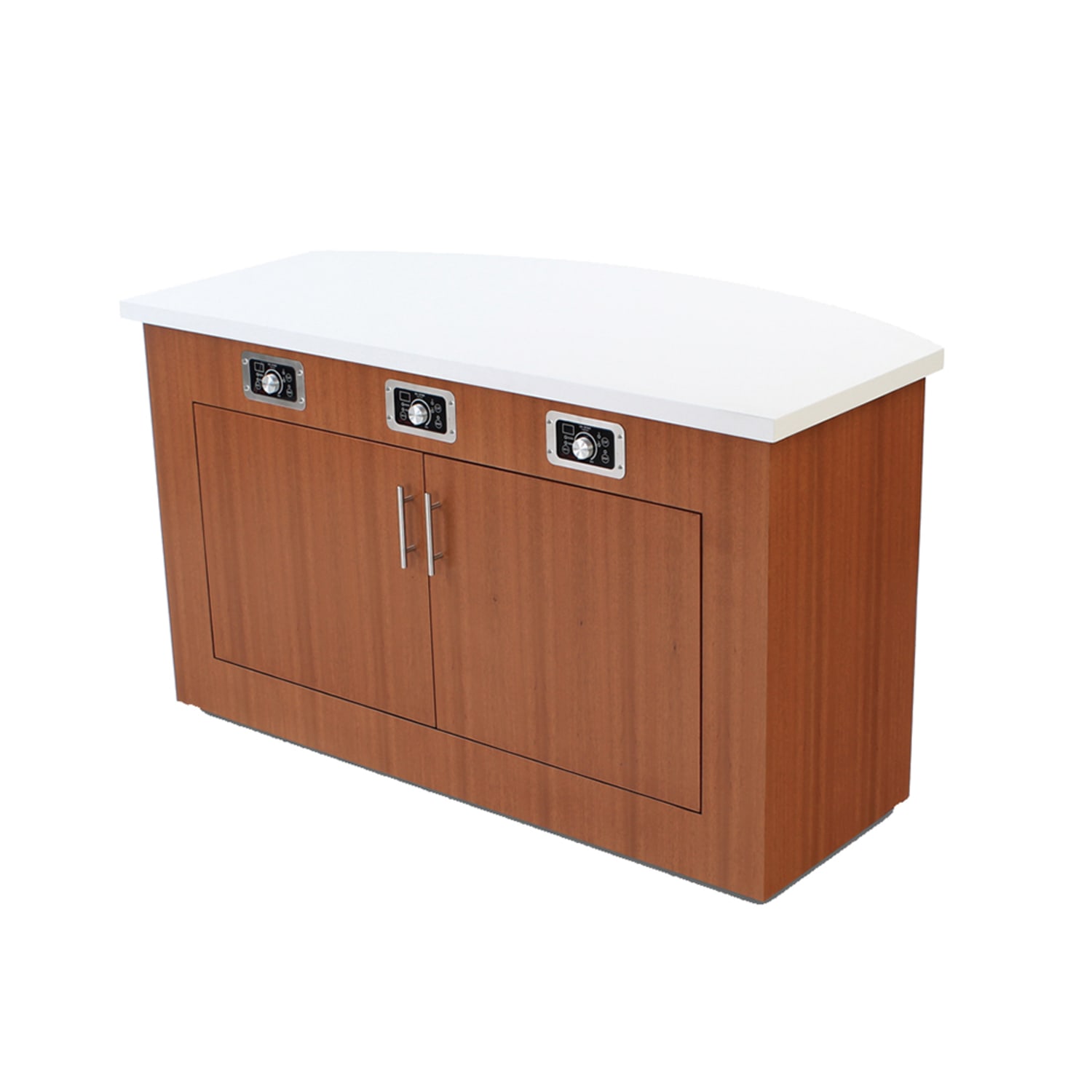 Forbes Industries 5210-6-C1 72 Mobile Induction Table w/ 1 Center Cooking Unit - Glass Cook Top, 120v, Stainless Steel