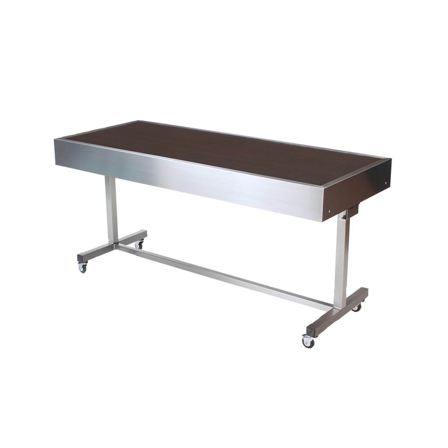 Forbes Industries 5220-8-C1 96 Mobile Induction Table w/ 1 Center Cooking Unit - Glass Cook Top, 120v, Stainless Steel