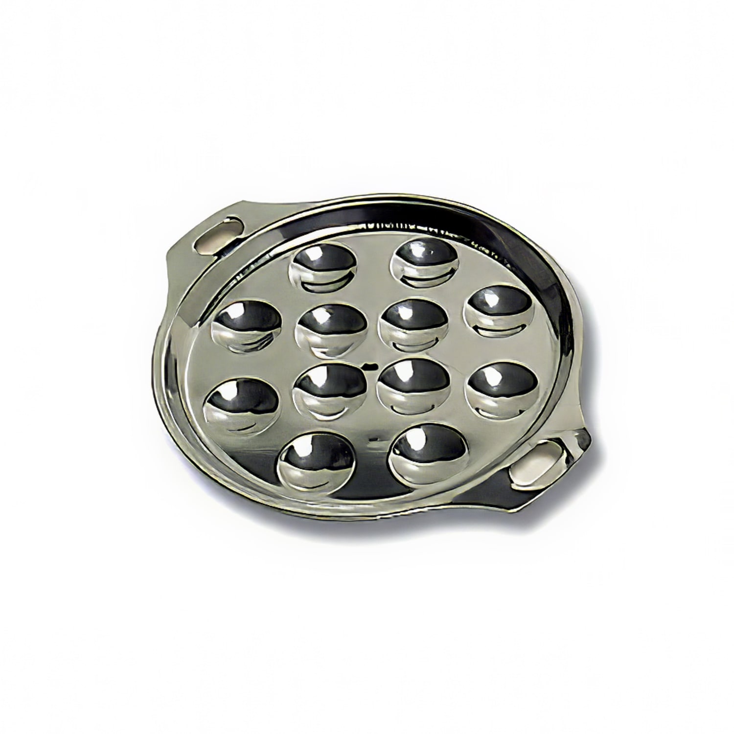 Matfer Bourgeat 613281 6 1/4 Round Escargot Plate - 12 Holes, Stainless Steel, Pack of 5