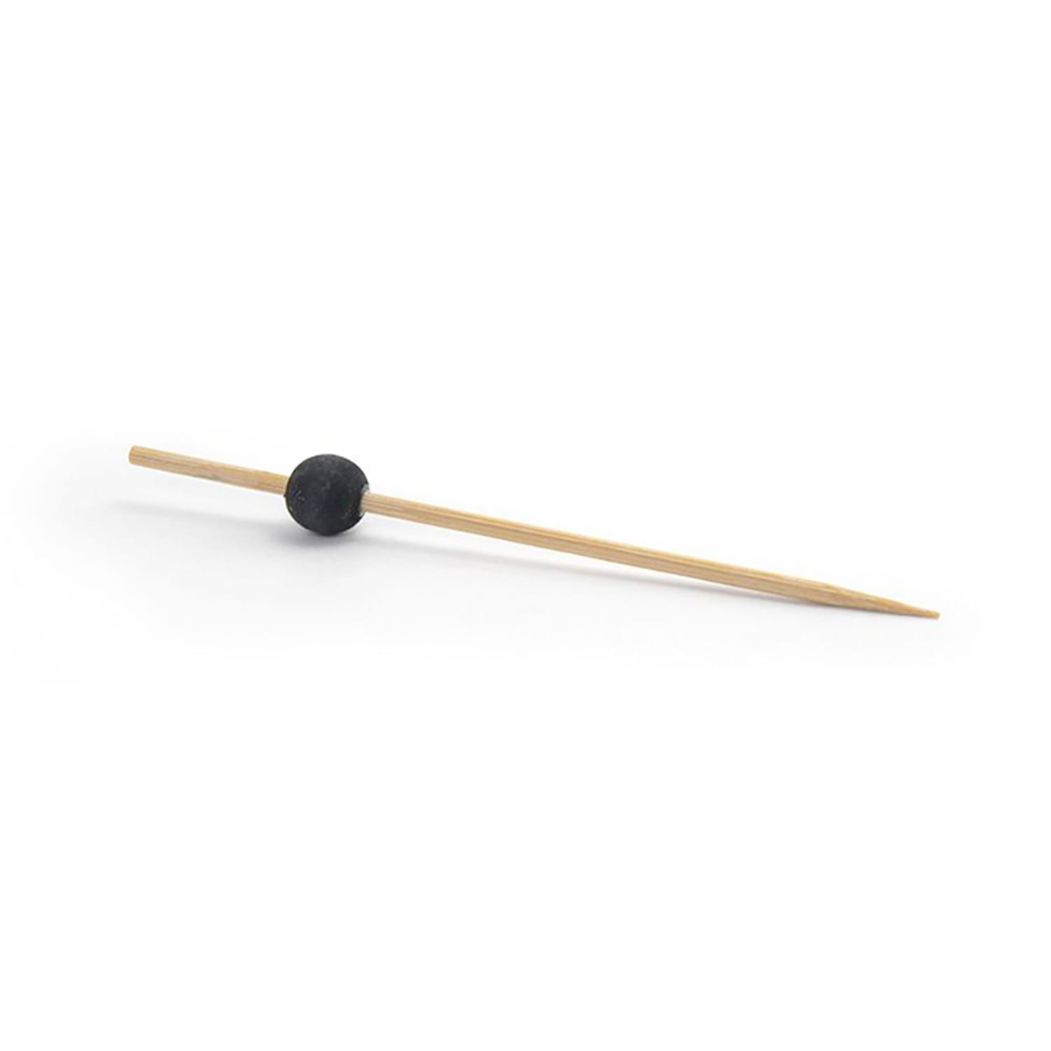 Front of the House AST014BKB82 4 1/2 Bamboo Ball Pick, Black, Case of 6