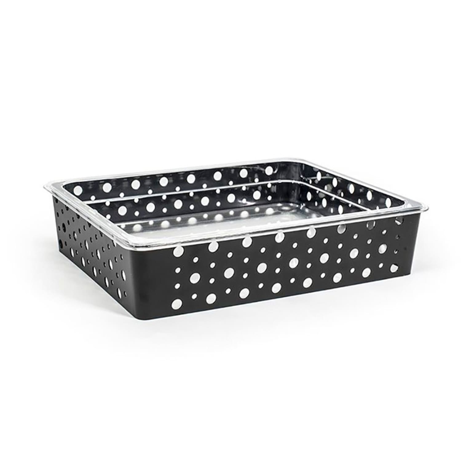 Front of the House BHO117BKI20 Rectangular Ice Housing / Pan Set- 12 1/2 x 10 x 2 3/4, Iron, Matte Black