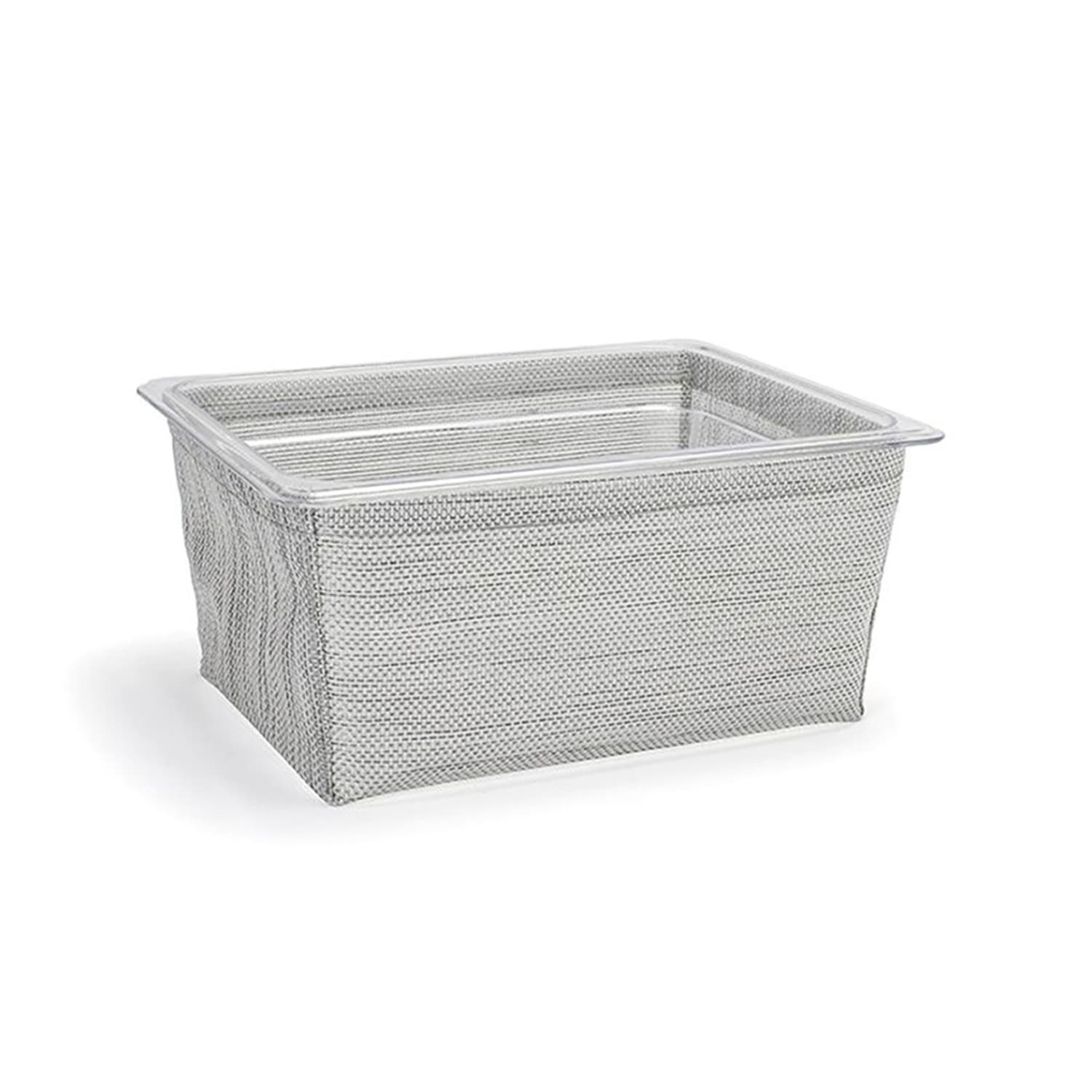 Front of the House BHO135GYV21 Rectangular Ice Housing / Pan Set- 12 1/2 x 10 1/2 x 5 3/4, Woven Vinyl, Mesh Grey, Gray