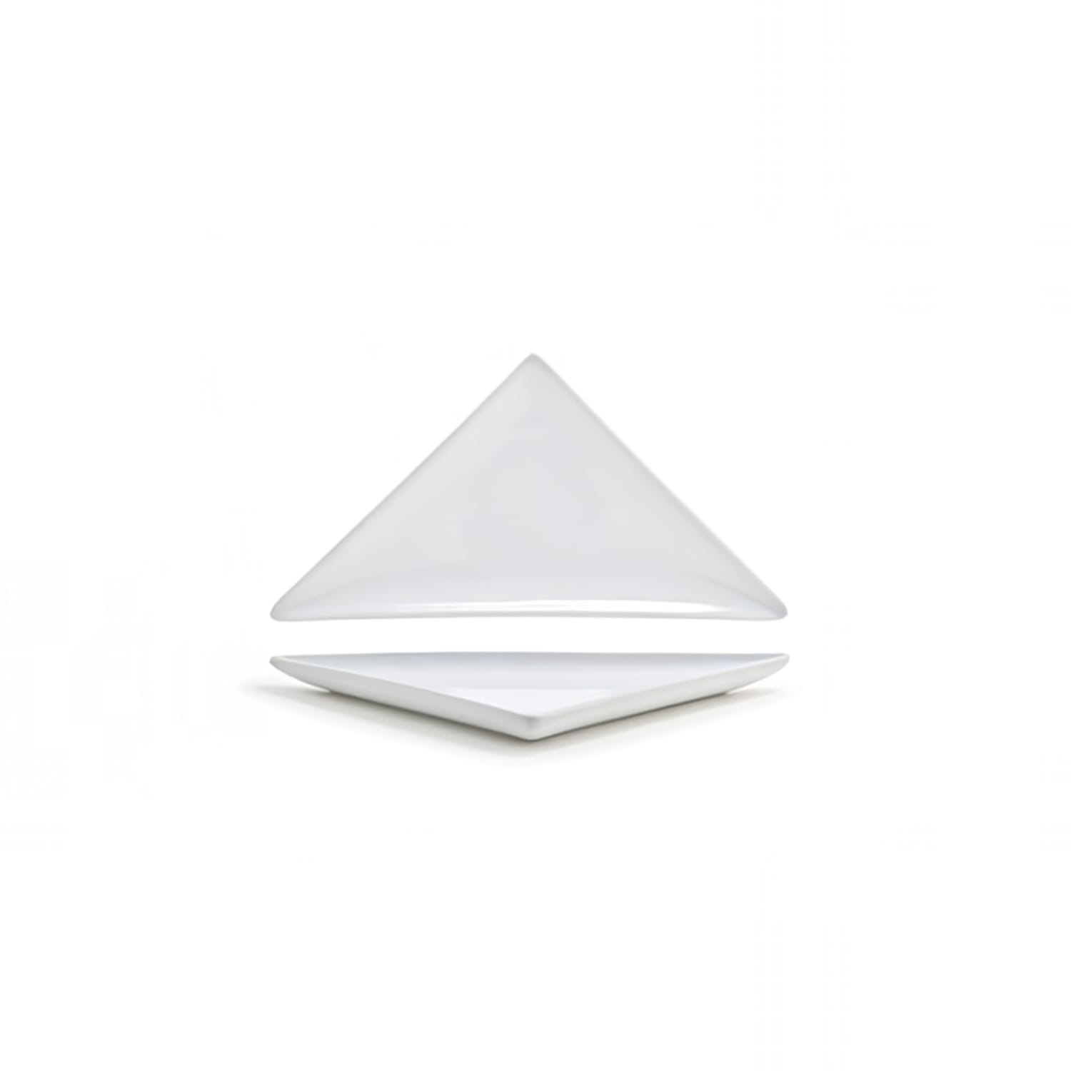 Front of the House DAP045WHP23 Triangular Mod Plate - 7 1/2 x 4, Porcelain, White, Case of 12