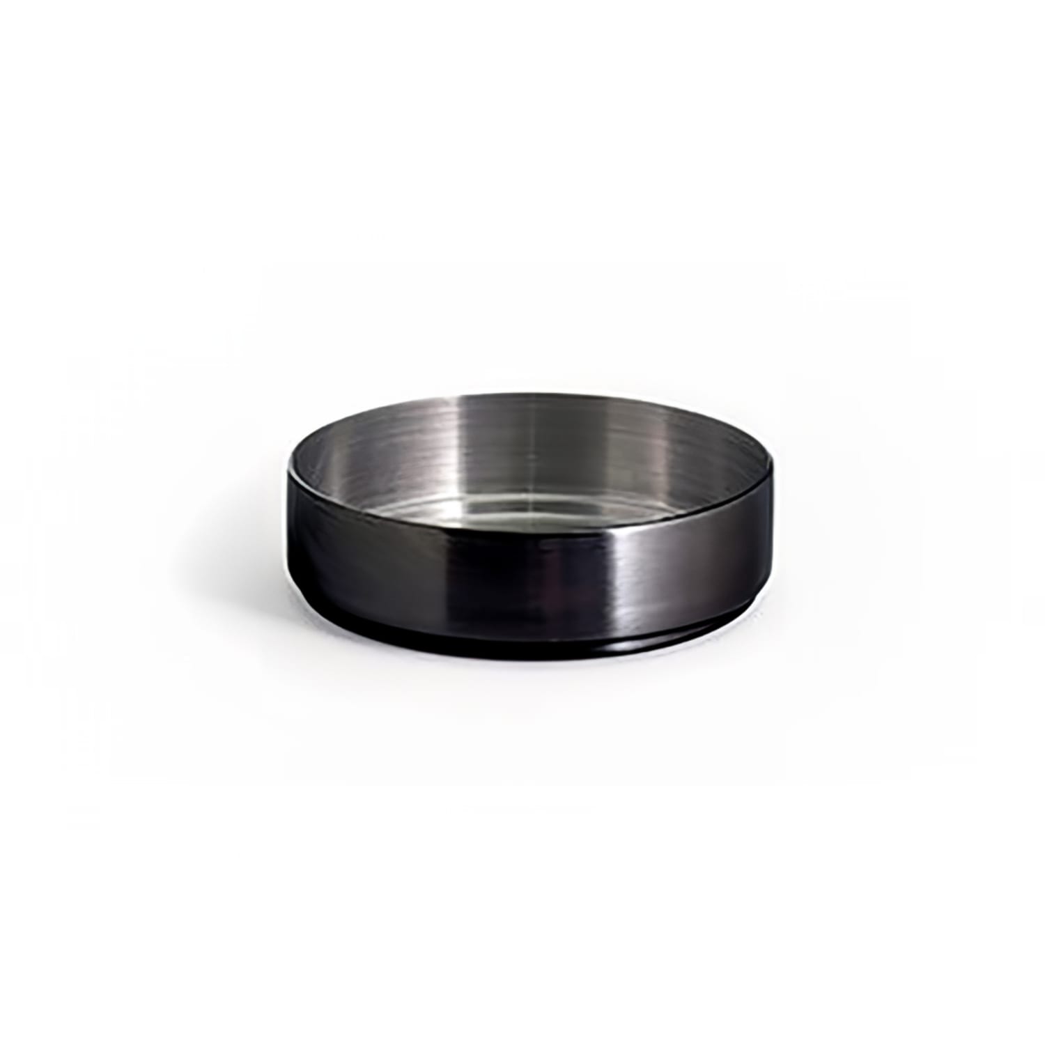 Front of the House DSD074BKS23 3 oz Round Ramekin - Stainless Steel, Matte Black, Case of 12