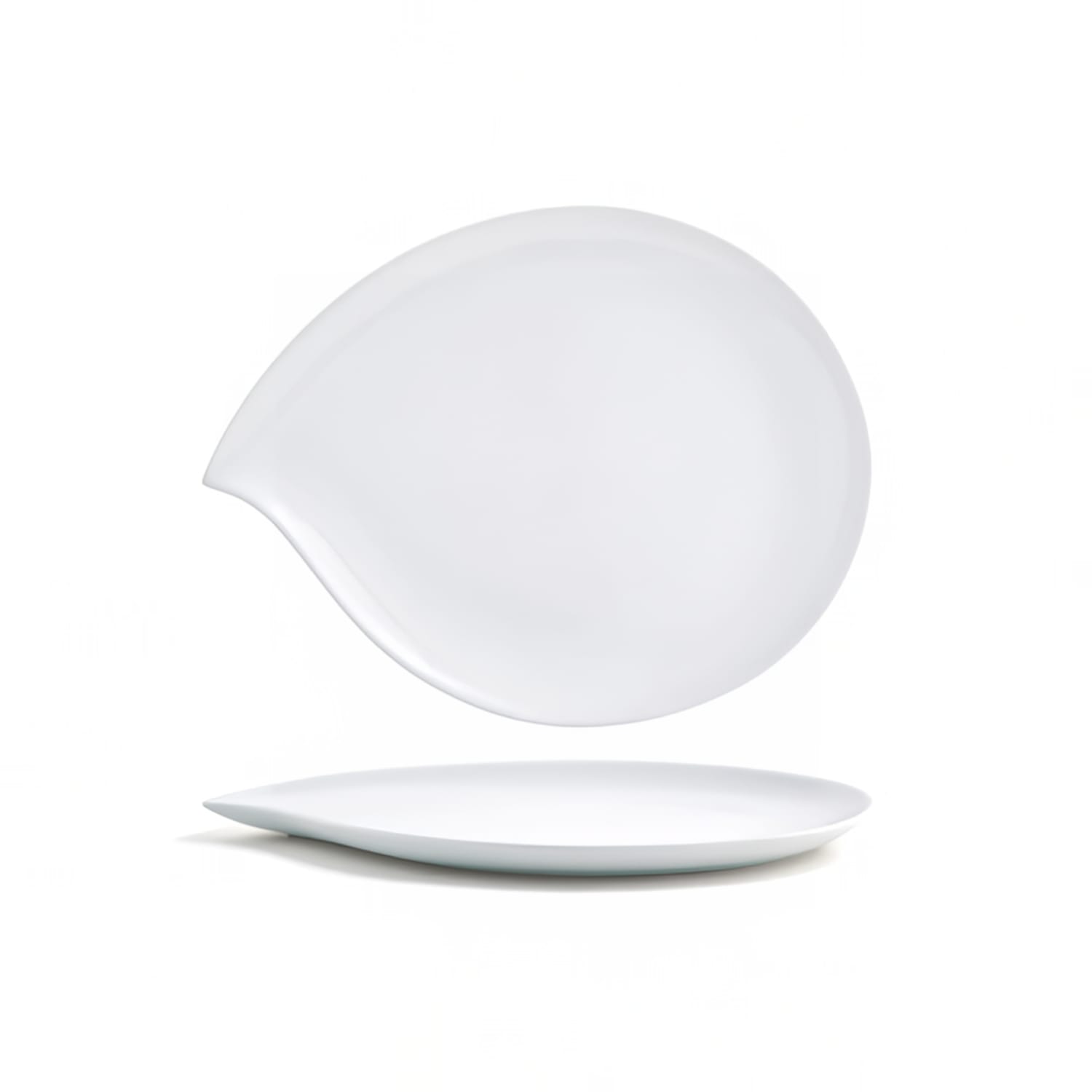 Front of the House DDP038WHP22 Teardrop Plate - 12 x 9 1/2, Porcelain, White, Case of 6