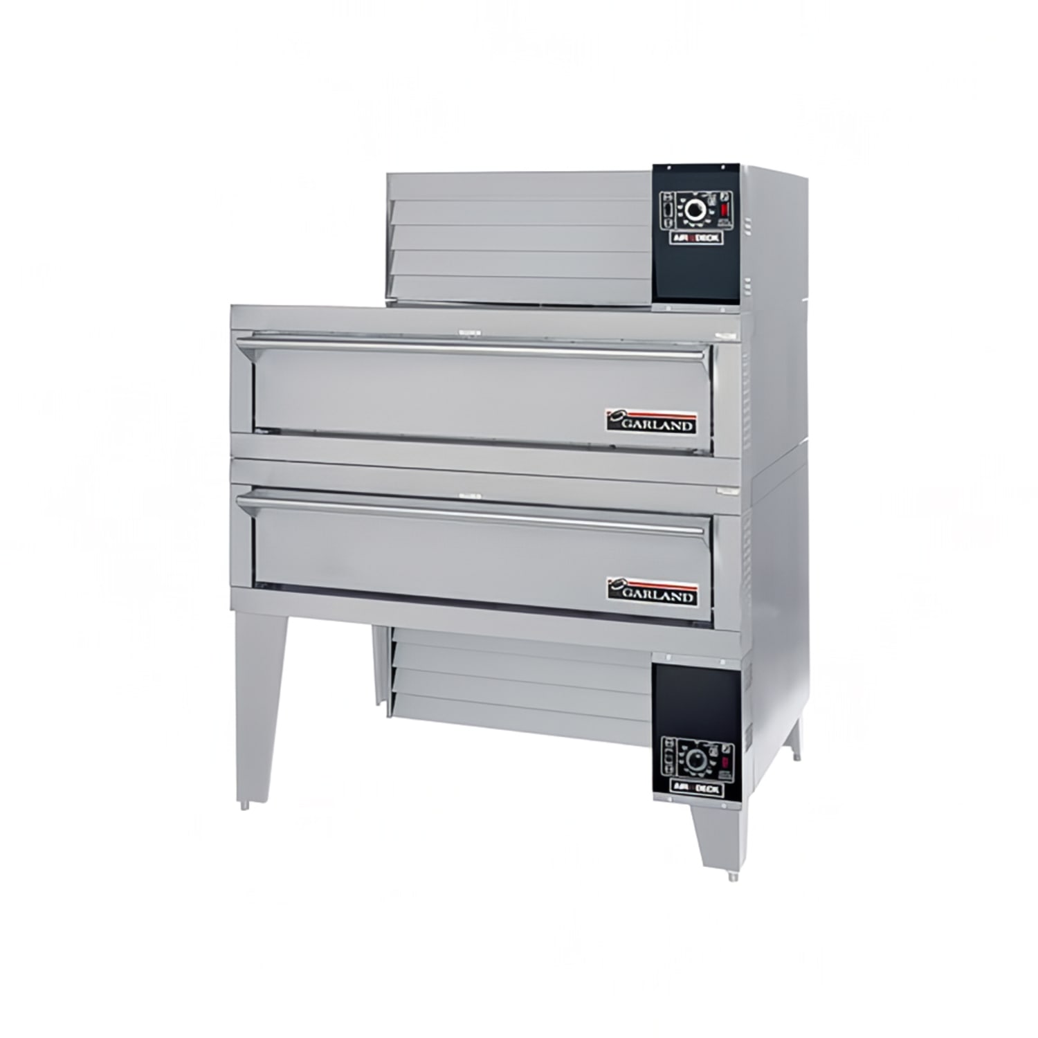 Garland G56PT/B Floor Model Double Pizza Deck Oven - Natural Gas, Air-Deck, Stainless Steel, Gas Type: NG, 120 V