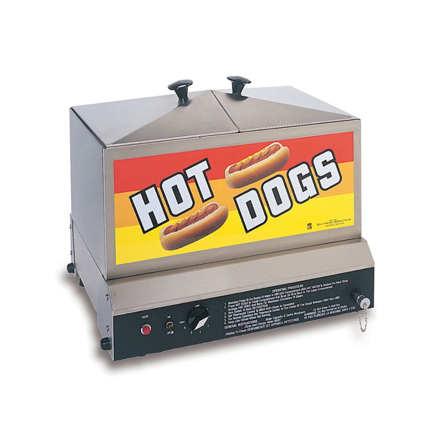 Gold Medal 8007 Hot Dog Steamer w/ 80 Hot Dogs & 40 Bun Capacity, 120v, Stainless Steel