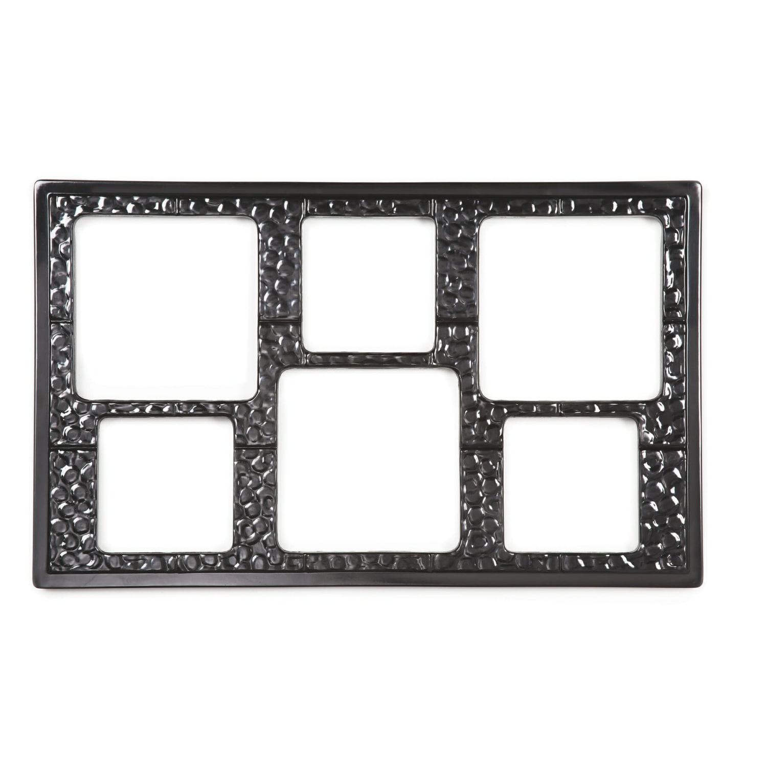 GET ML-162-BK Full-Size Tile for Round Square w/ 6 Cut-Outs, Melamine, Black