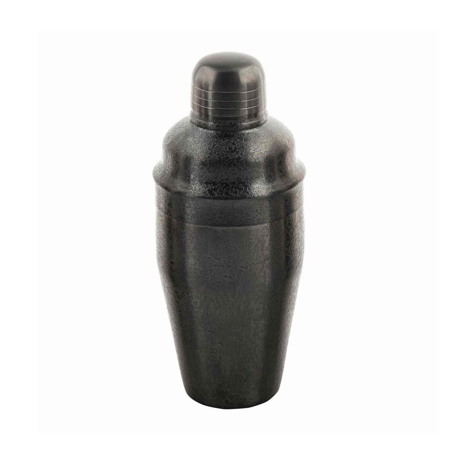 Tablecraft 10552 18 oz Stainless Bar Cocktail Shaker Set, Black