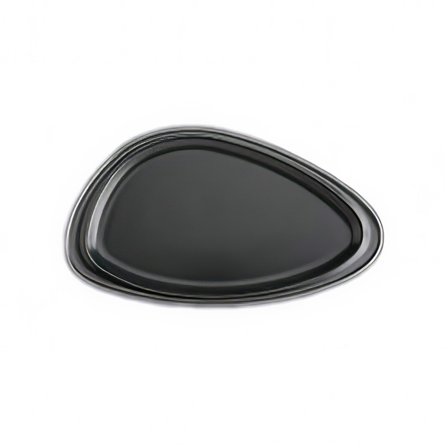 Hall China HL10490AFCA 16 x 9 1/8 Free Form Platter - China, Black