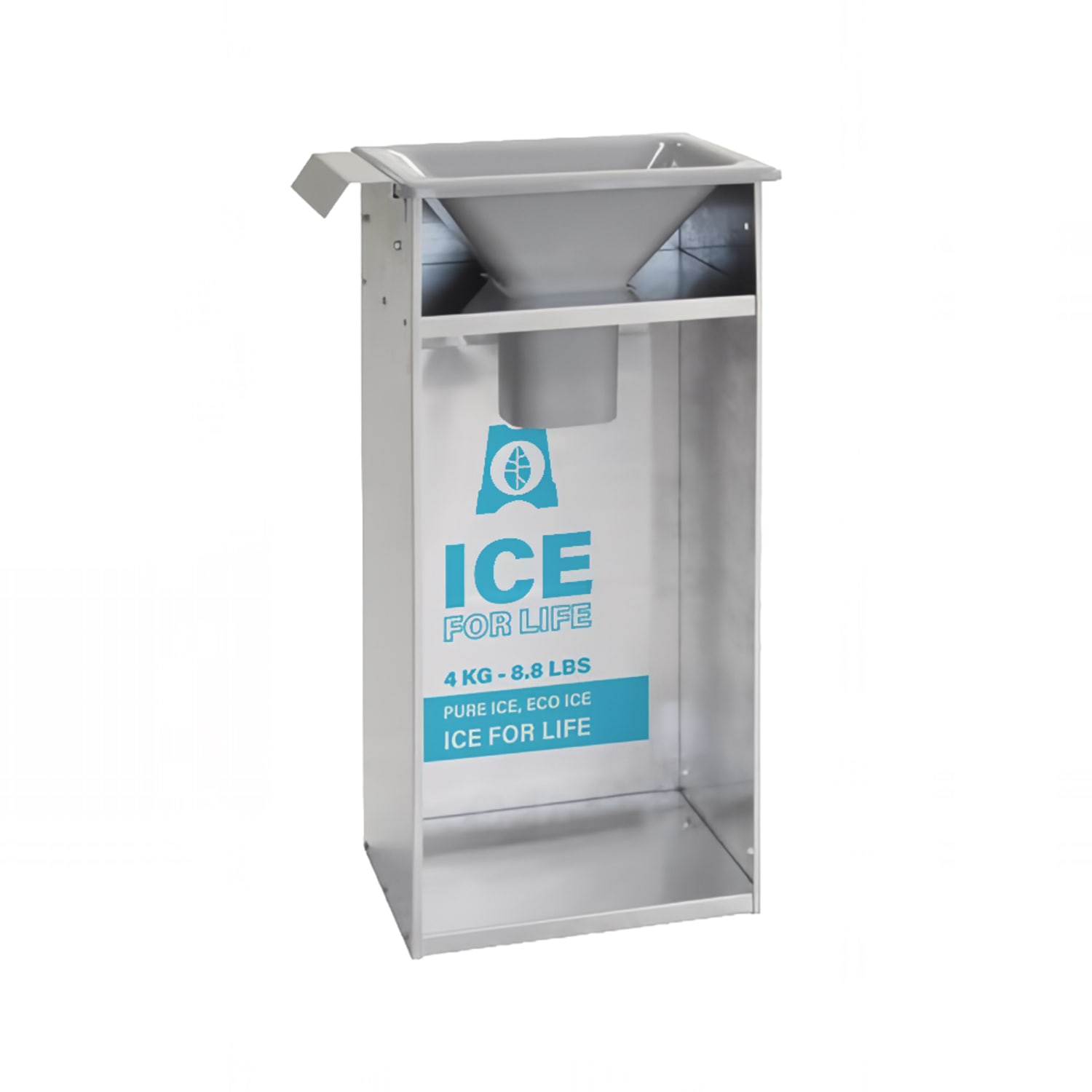 ITV Ice Makers IBK-1 Side Hanging Ice Bagger, Anodized Aluminum, Holds 8.8-lb. Bags