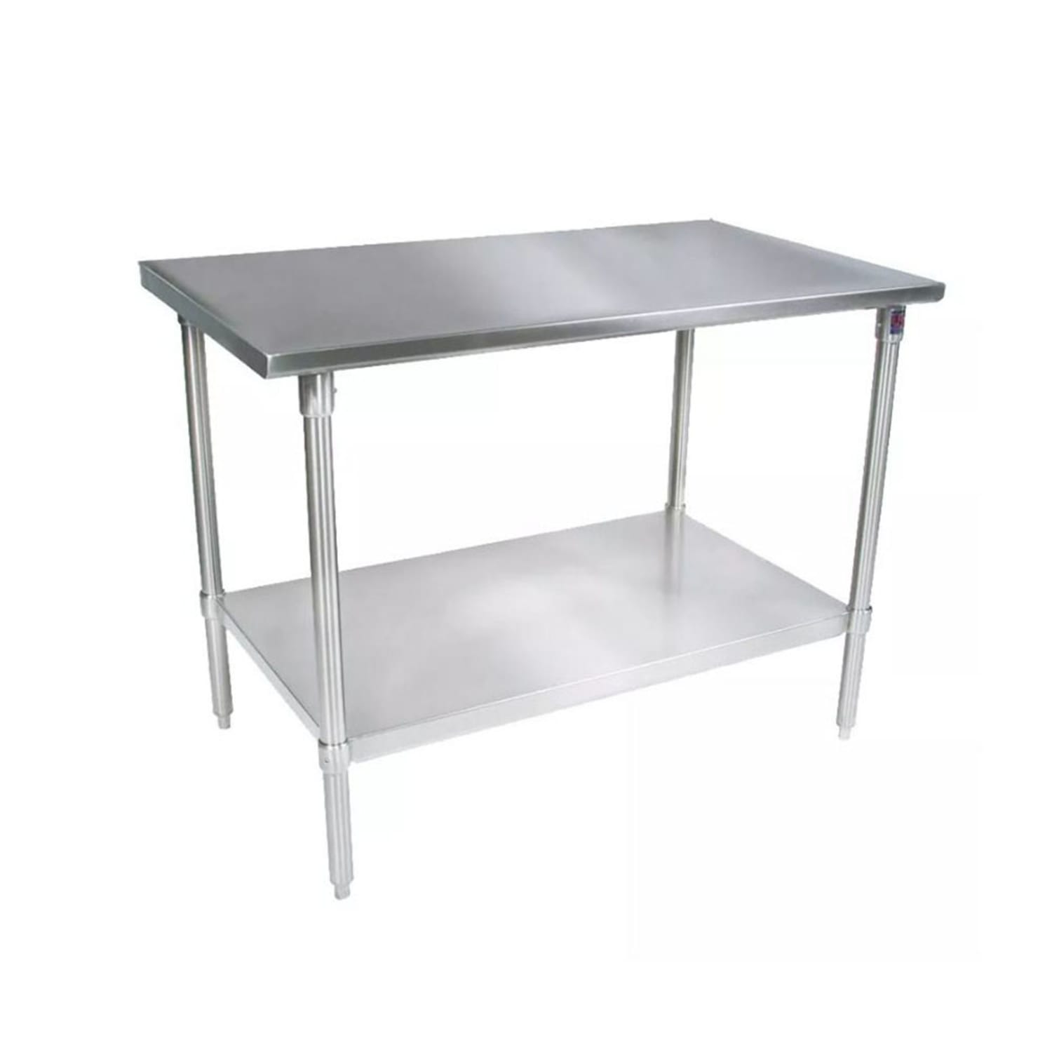 John Boos ST6-3630SSK-X 30 16 ga Work Table w/ Undershelf & 300 Series Stainless Steel Flat Top, Stainless Steel Top