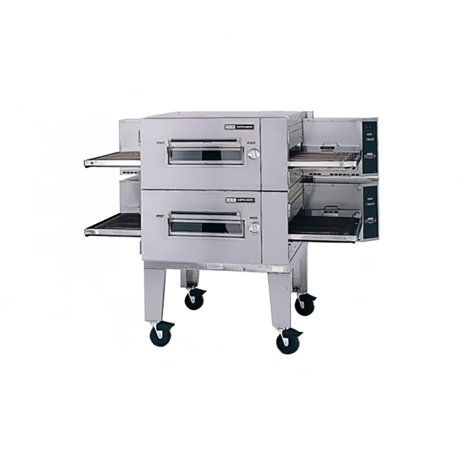 Lincoln 1600-FB2G LP 73 Gas Low Profile Double Impinger Conveyor Pizza Oven - Liquid Propane, Stainless Steel, Gas Type: LP