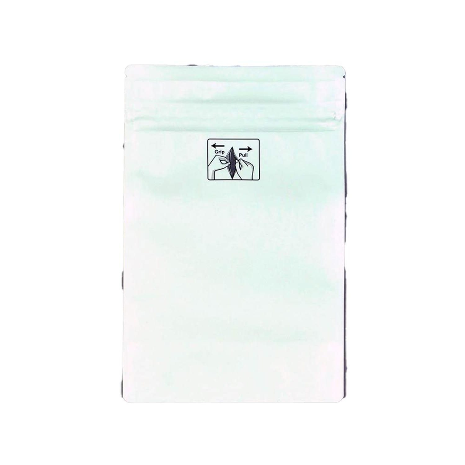 LK Packaging OZ6935W Bottom Gusset Child Resistant Pouch w/ Reclosable Zipper Seal - 5 9/10 x 9, White Matte, 4.8 mil