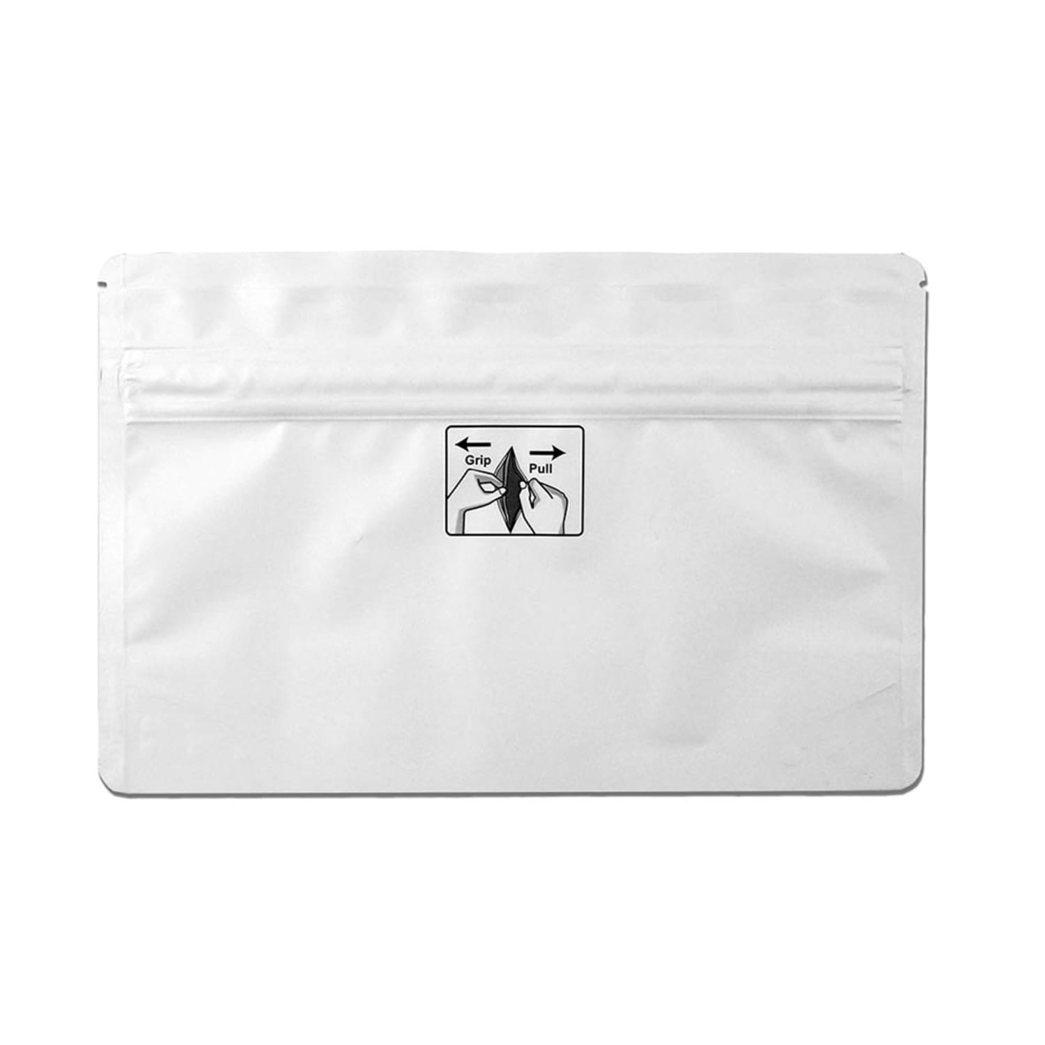 LK Packaging OZ9635W Bottom Gusset Child Resistant Pouch w/ Reclosable Zipper Seal - 9 x 5 9/10, White Matte, 4.8 mil