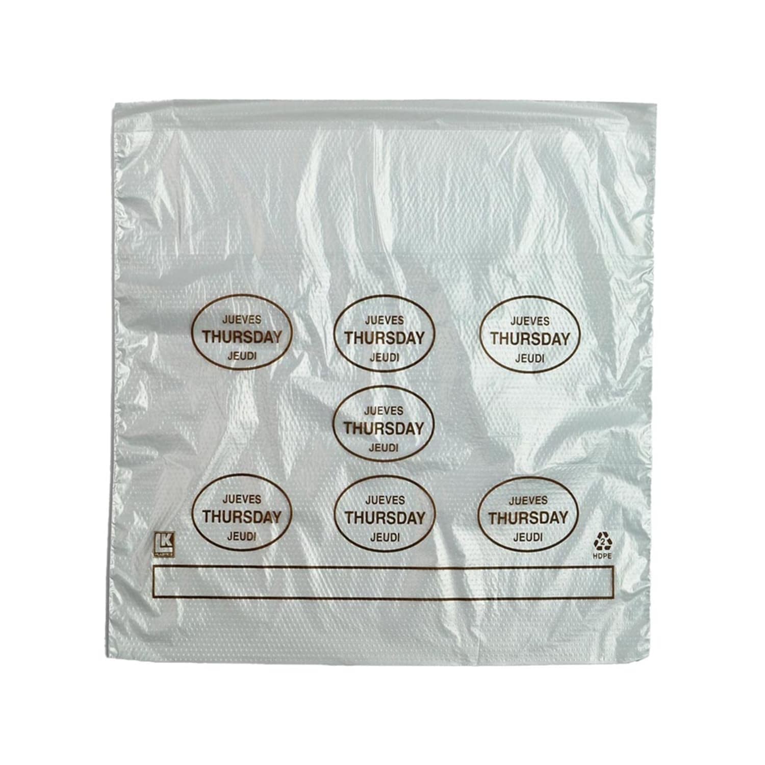 LK Packaging PCTHU1085 Printed Portion Control Food Storage Bags - 8 1/2 x 10, Poly, Brown, Saddle Pack, Clear, Case of 2000