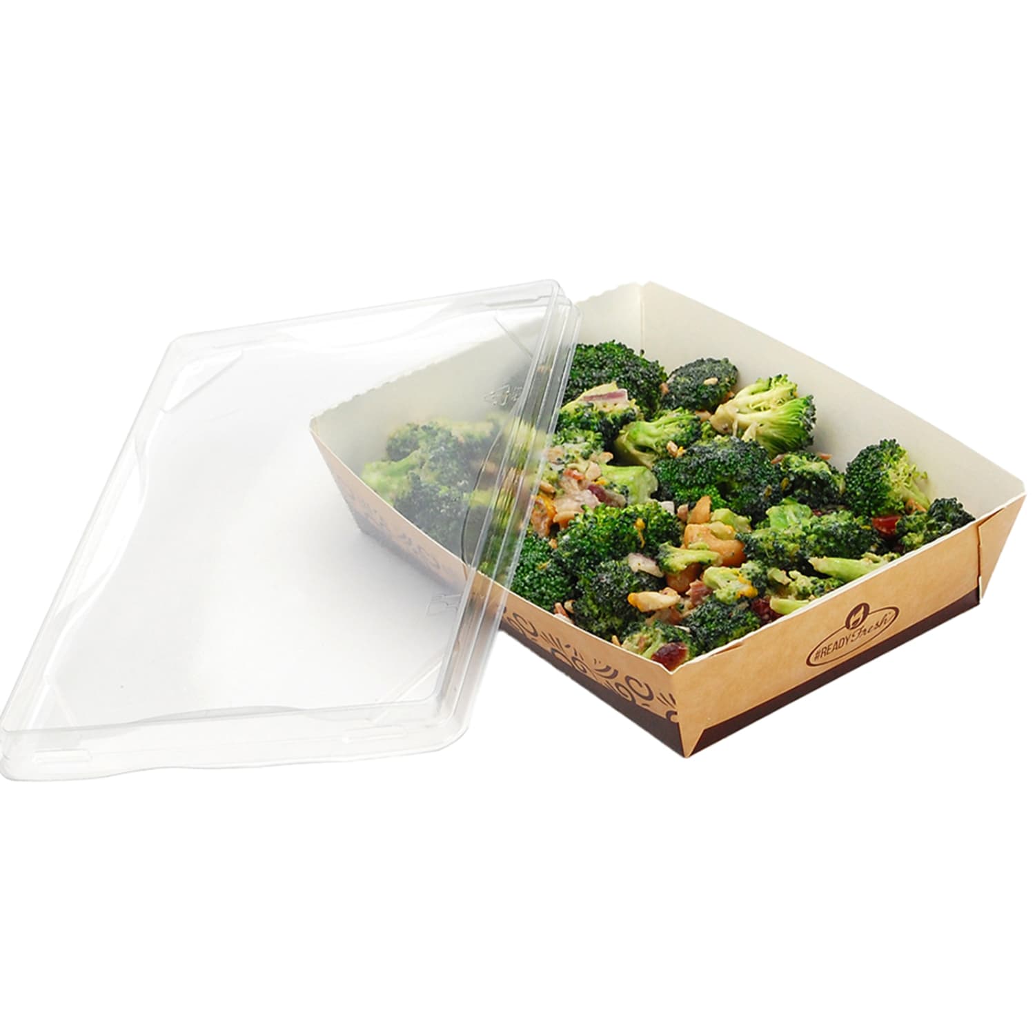 LK Packaging RF-CNTLGLD Lid for #ReadyFresh Kraft Container - 7 1/2L x 5 1/2W, Clear, Case of 500