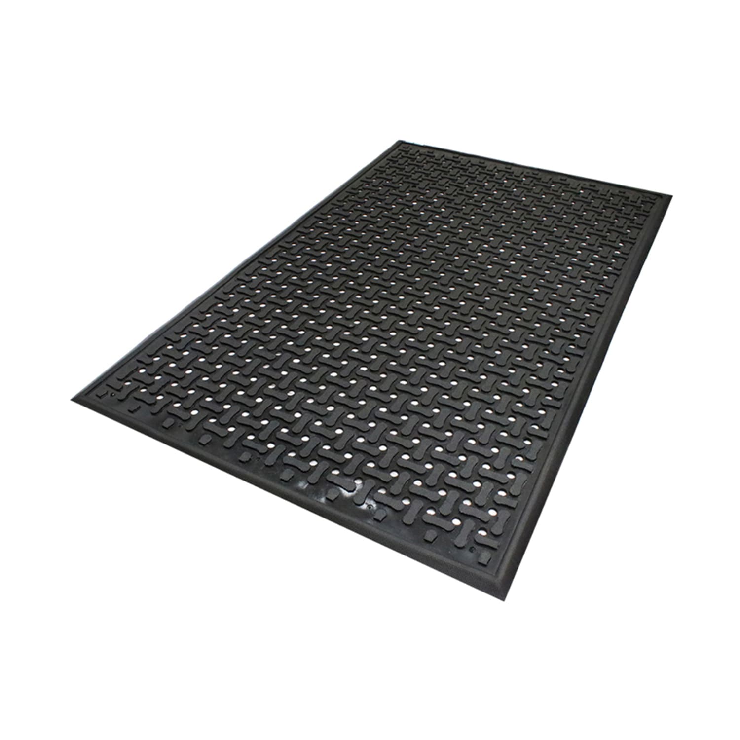 M+A Matting 420146900 Comfort Flow Anti-Fatigue Mat w/ Drainage Holes, 4' x 6', Black