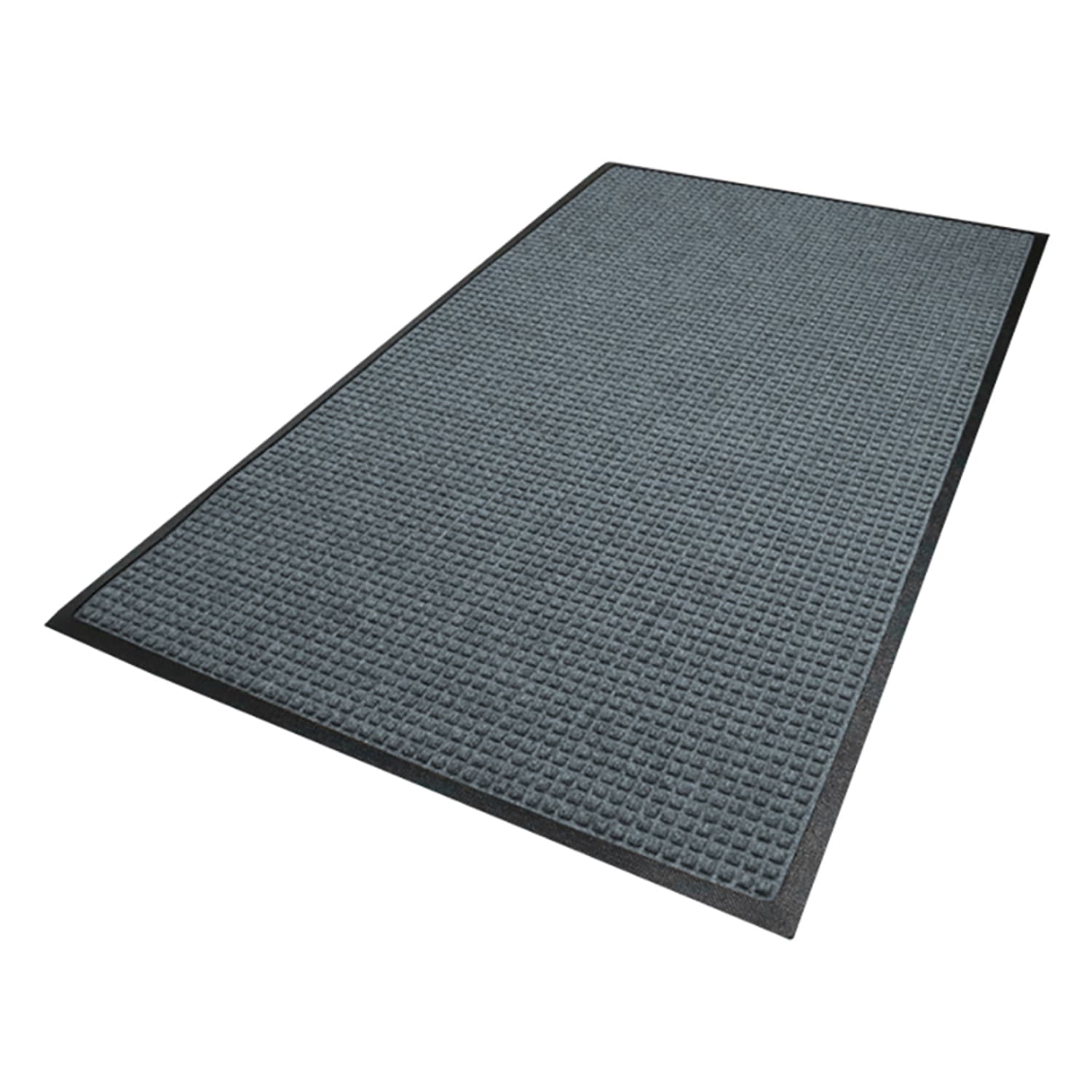 M+A Matting 2005448170 Waterhog Squares Classic Entrance Mat w/ Smooth Backing, 4' x 8', Charcoal