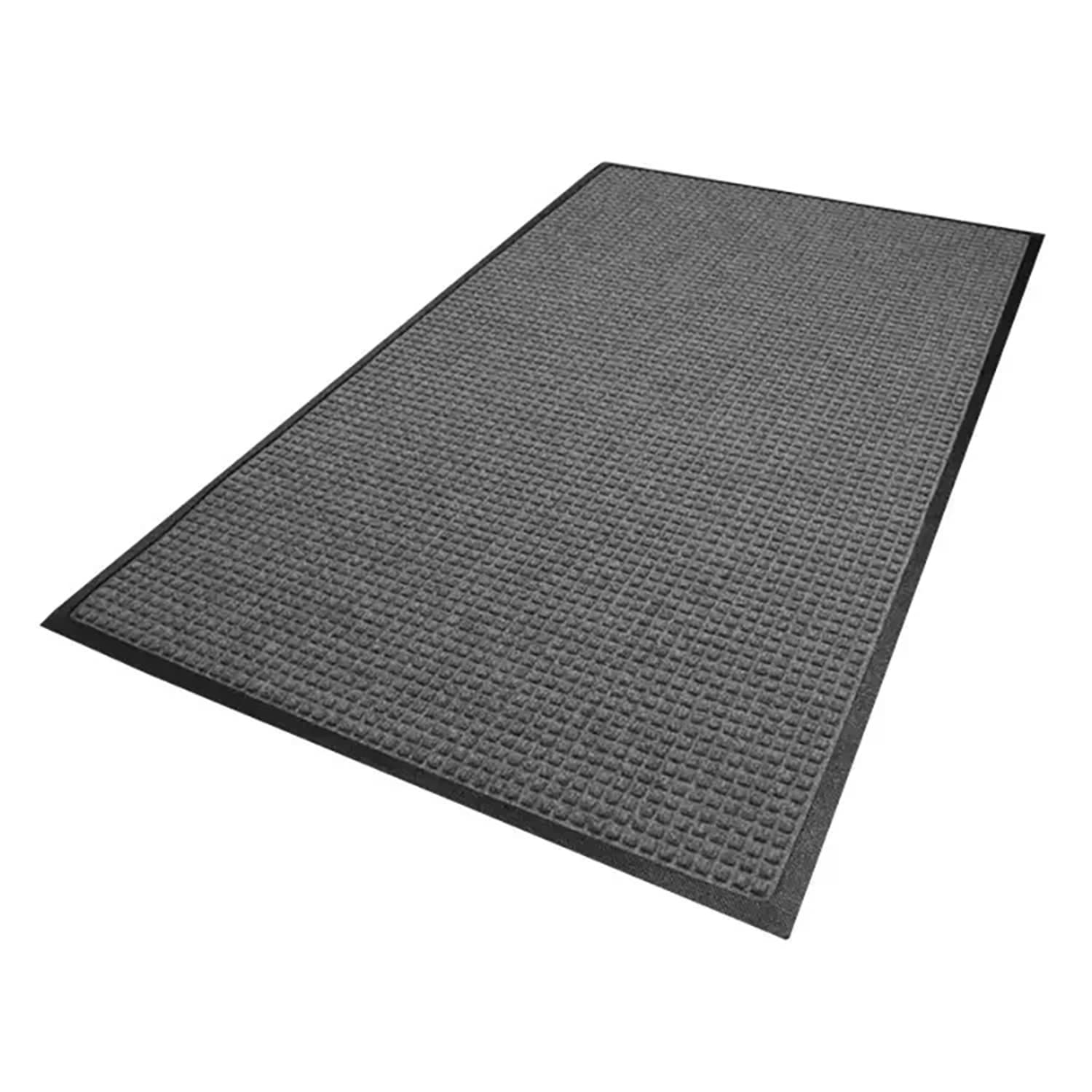 M+A Matting 2805448170 Waterhog Squares Fashion Entrance Mat w/ Smooth Backing, 4' x 8', Charcoal