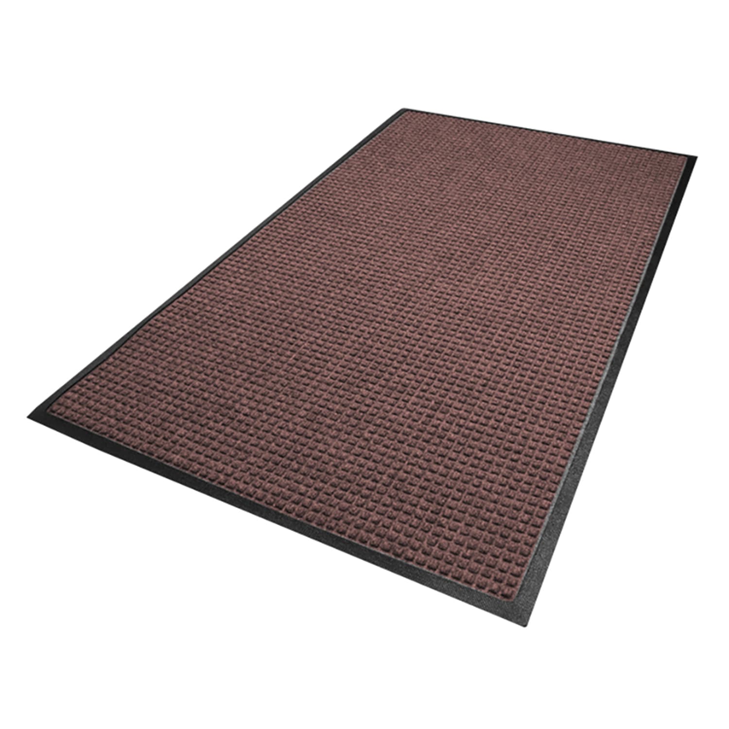 M+A Matting 2806046170 Waterhog Squares Fashion Entrance Mat w/ Smooth Backing, 4' x 6', Bordeaux