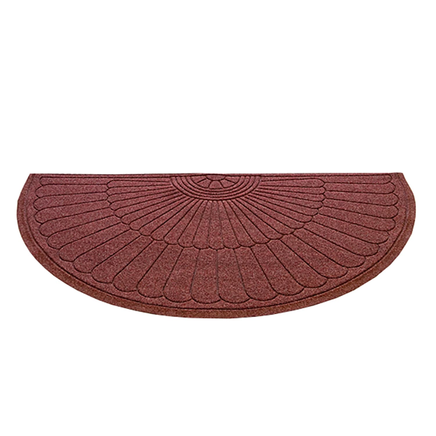 M+A Matting 224674318170 Waterhog Max Grand Entrance Mat w/ Smooth Backing, Half Oval, 3' x 1 4/5', Maroon