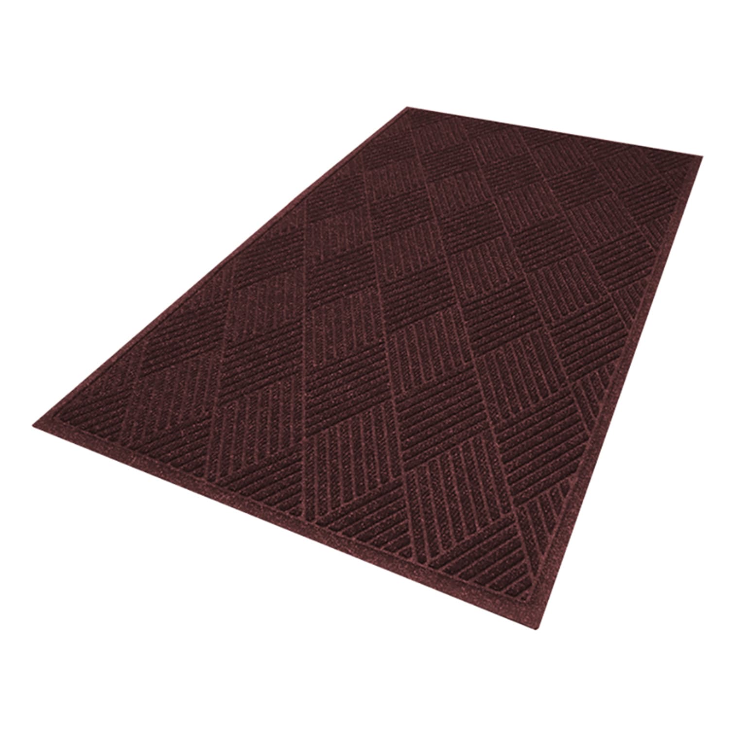 M+A Matting 22957468170 Waterhog Max Diamond Entrance Mat w/ Smooth Backing, 6' x 8 2/5', Maroon