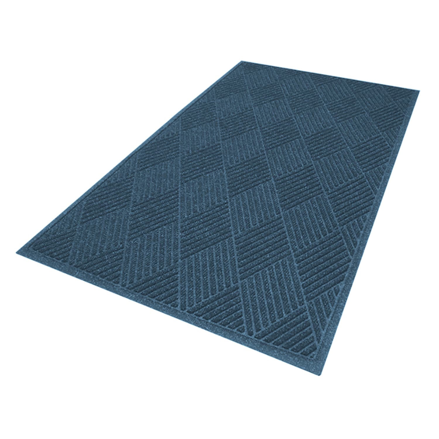 M+A Matting 229771612170 Waterhog Max Diamond Fashion Entrance Mat w/ Smooth Backing, 6' x 12 1/5', Indigo
