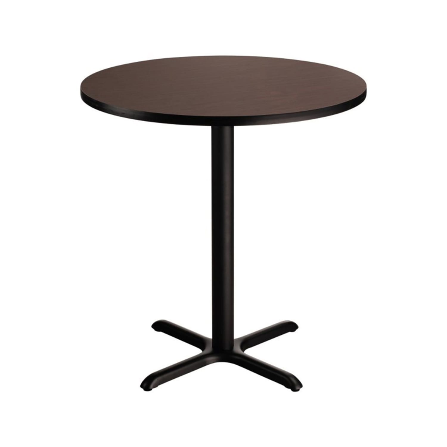 National Public Seating CT14242XCMY 42 Round Counter Height Table - Mahogany Laminate Top, Black Metal Base
