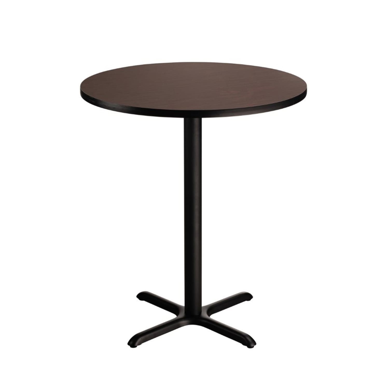 National Public Seating CT13636XBMY 36 Round Bar Height Table - Mahogany Laminate Top, Black Metal Base