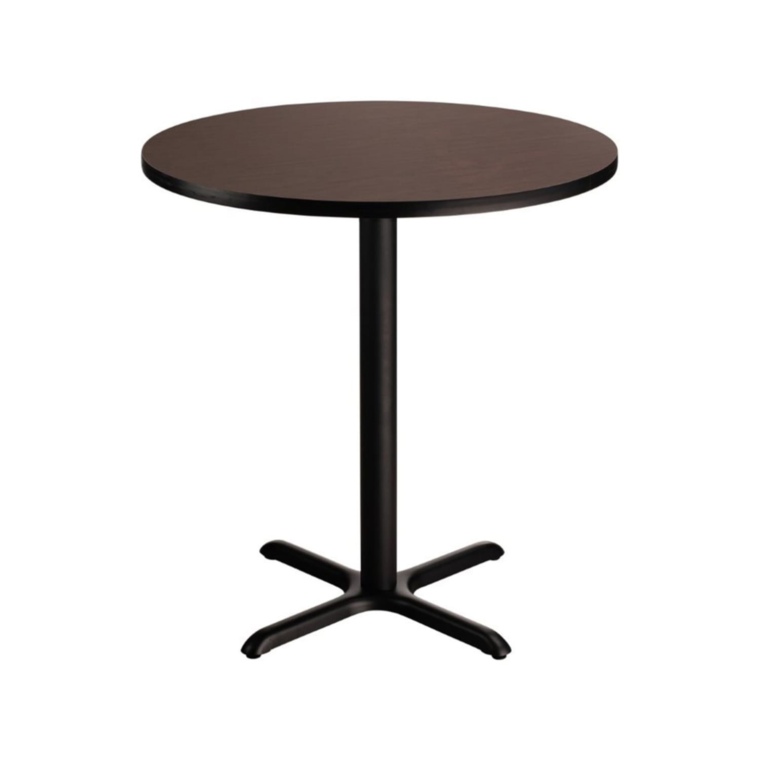 National Public Seating CT14848XCMY 48 Round Counter Height Table - Mahogany Laminate Top, Black Metal Base