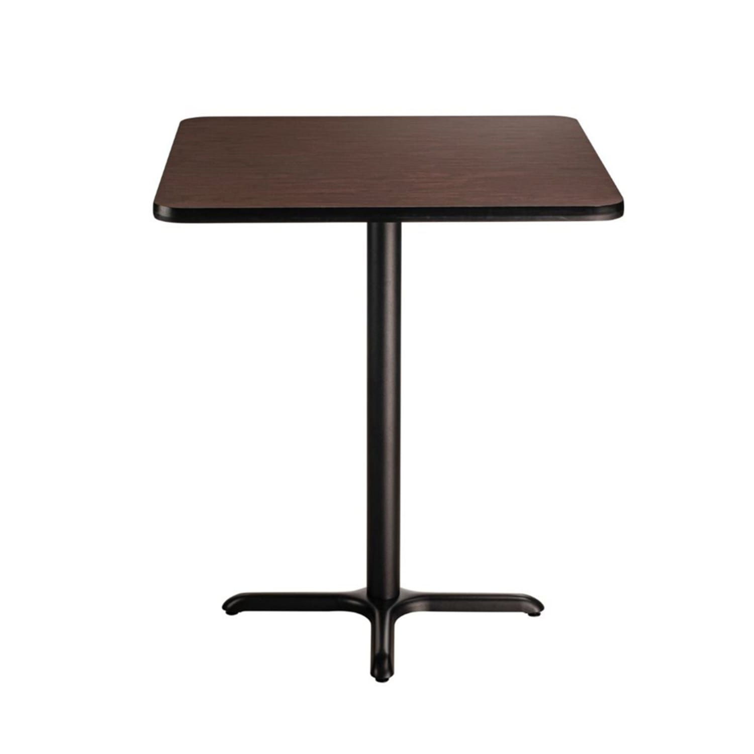 National Public Seating CT33030XDMY 30 Square Dining Height Table - Mahogany Laminate Top, Black Metal Base