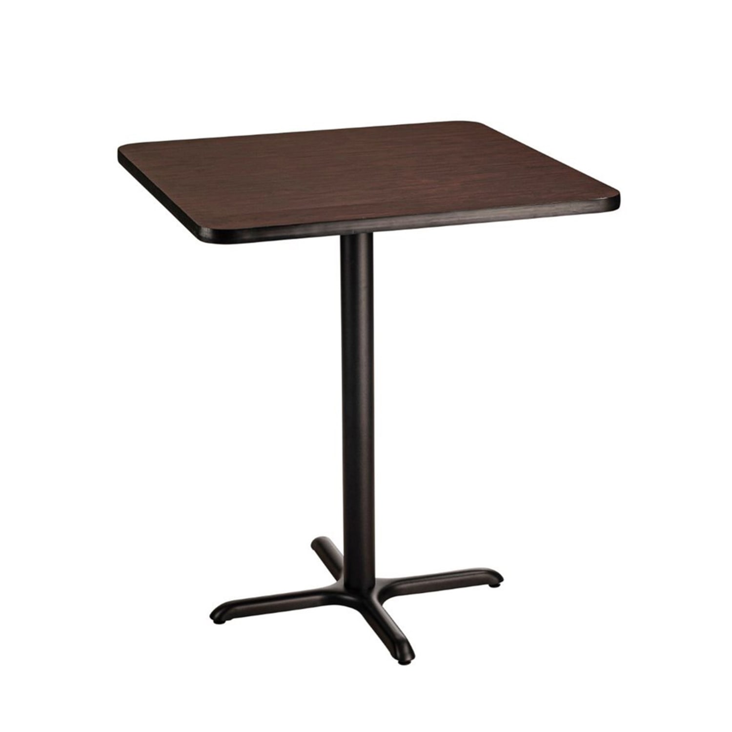 National Public Seating CT33030XBMY 30 Square Bar Height Table - Mahogany Laminate Top, Black Metal Base