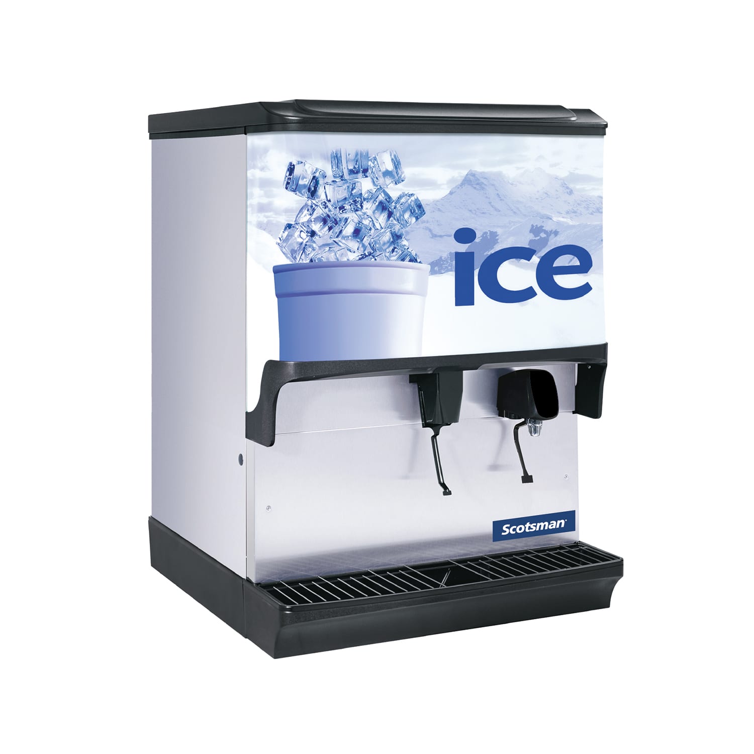 Scotsman IOD250WF-1 Countertop Water & Ice Dispenser for Commercial Ice Machines - 250 lb Storage, Cup Fill, 115v