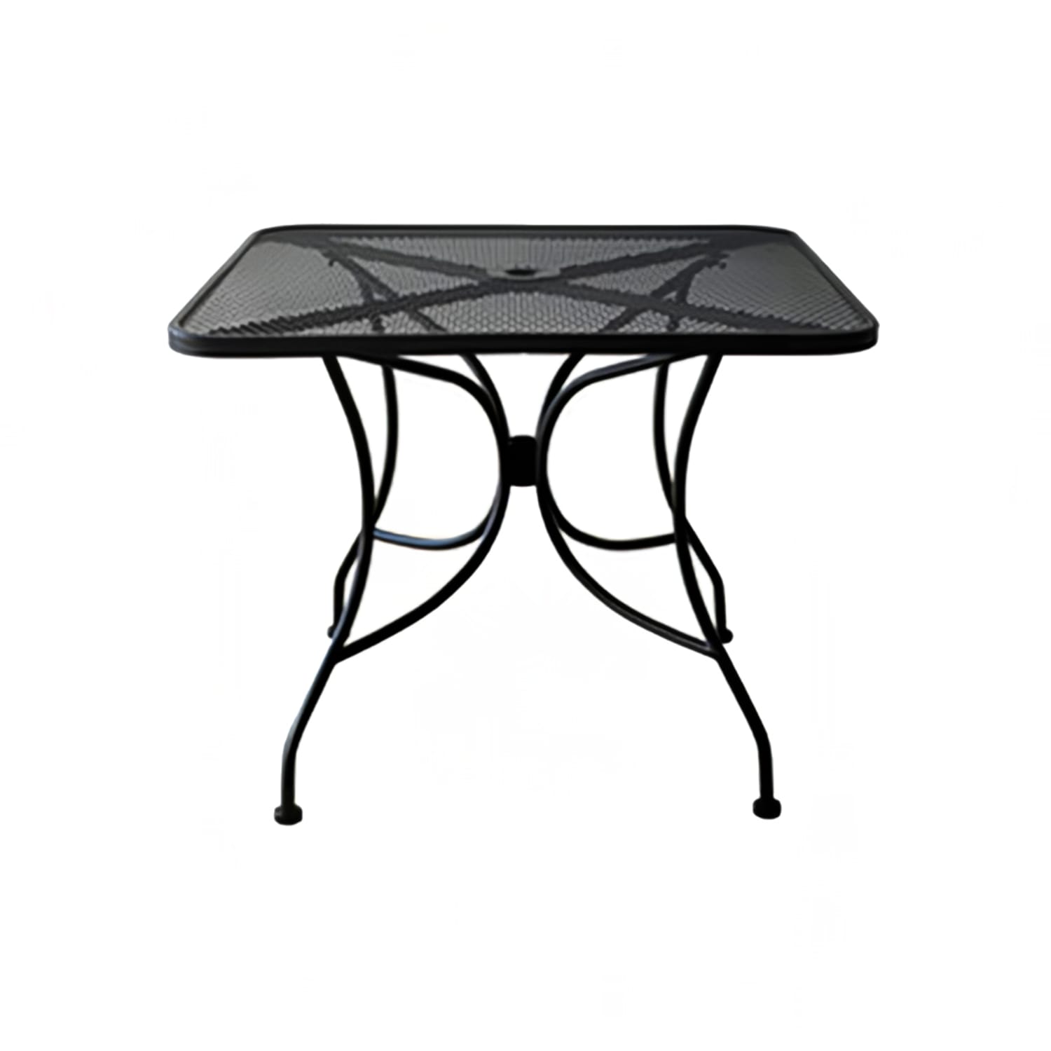 Oak Street OD3636-STD 36 Square Diamondback Indoor/Outdoor Table w/ Umbrella Hole - Steel, Black